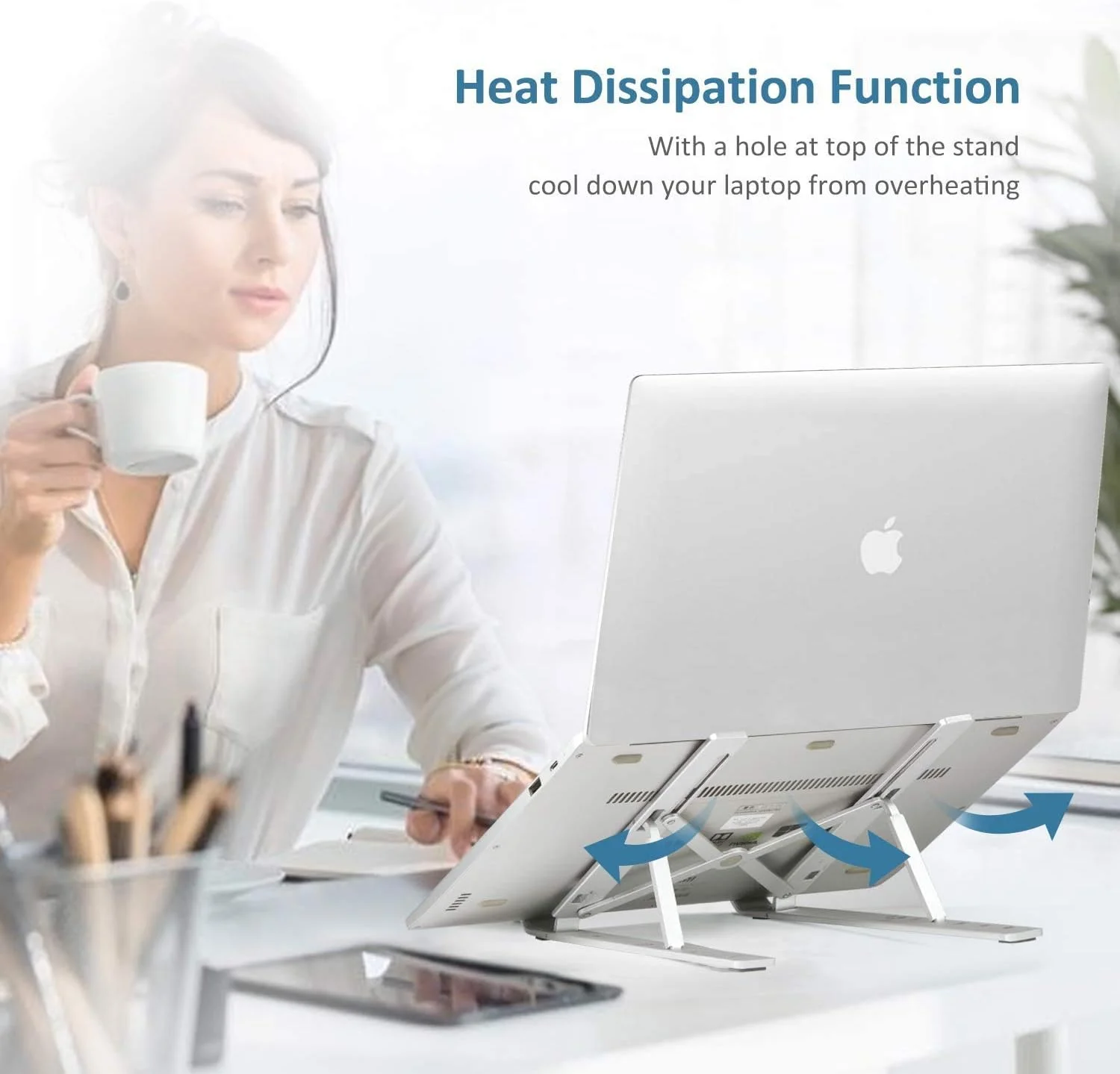 پایه نگهدارنده لپ‌تاپ آلیاژ آلومینیوم با قابلیت تنظیم شش سرعته