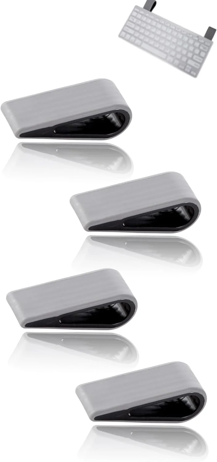 پایه نگهدارنده لپ تاپ سیلیکونی ضد لغزش Sweet seven® - بسته 4 عددی خاکستری، پایه بادوام برای نوت بوک، تبلت، کیبورد - فوق العاده جمع و جور و قابل حمل، افزایش ثبات و راحتی