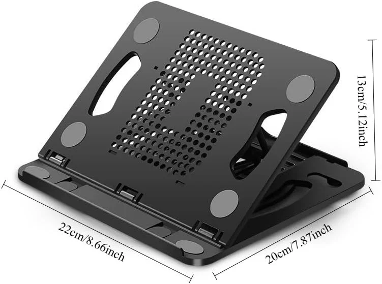 پایه لپتاپ و تبلت، پایه کامپیوتر با قابلیت چرخش 360 درجه با ارتفاع قابل تنظیم، طراحی ارگونومیک، تاشو چند زاویه ای برای حمل و نقل آسان - مشکی پایه لپتاپ و تبلت، پایه کامپیوتر با قابلیت چرخش 360 درجه با ارتفاع قابل تنظیم، طراحی ارگونومیک، تاشو چند زاویه ای برای حمل و نقل آسان - مشکی