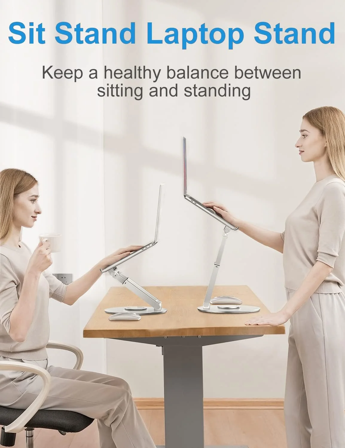 پایه لپ تاپ Proffisy، پایه لپ تاپ آلومینیومی برای میز، ارگونومیک برای نشستن/ایستادن، پایه لپ تاپ با قابلیت چرخش 360 درجه، نگهدارنده لپ تاپ تاشو با ارتفاع قابل تنظیم تا 18.9 اینچ (نقره ای) پایه لپ تاپ Proffisy، پایه لپ تاپ آلومینیومی برای میز، ارگونومیک برای نشستن/ایستادن، پایه لپ تاپ با قابلیت چرخش 360 درجه، نگهدارنده لپ تاپ تاشو با ارتفاع قابل تنظیم تا 18.9 اینچ (نقره ای)