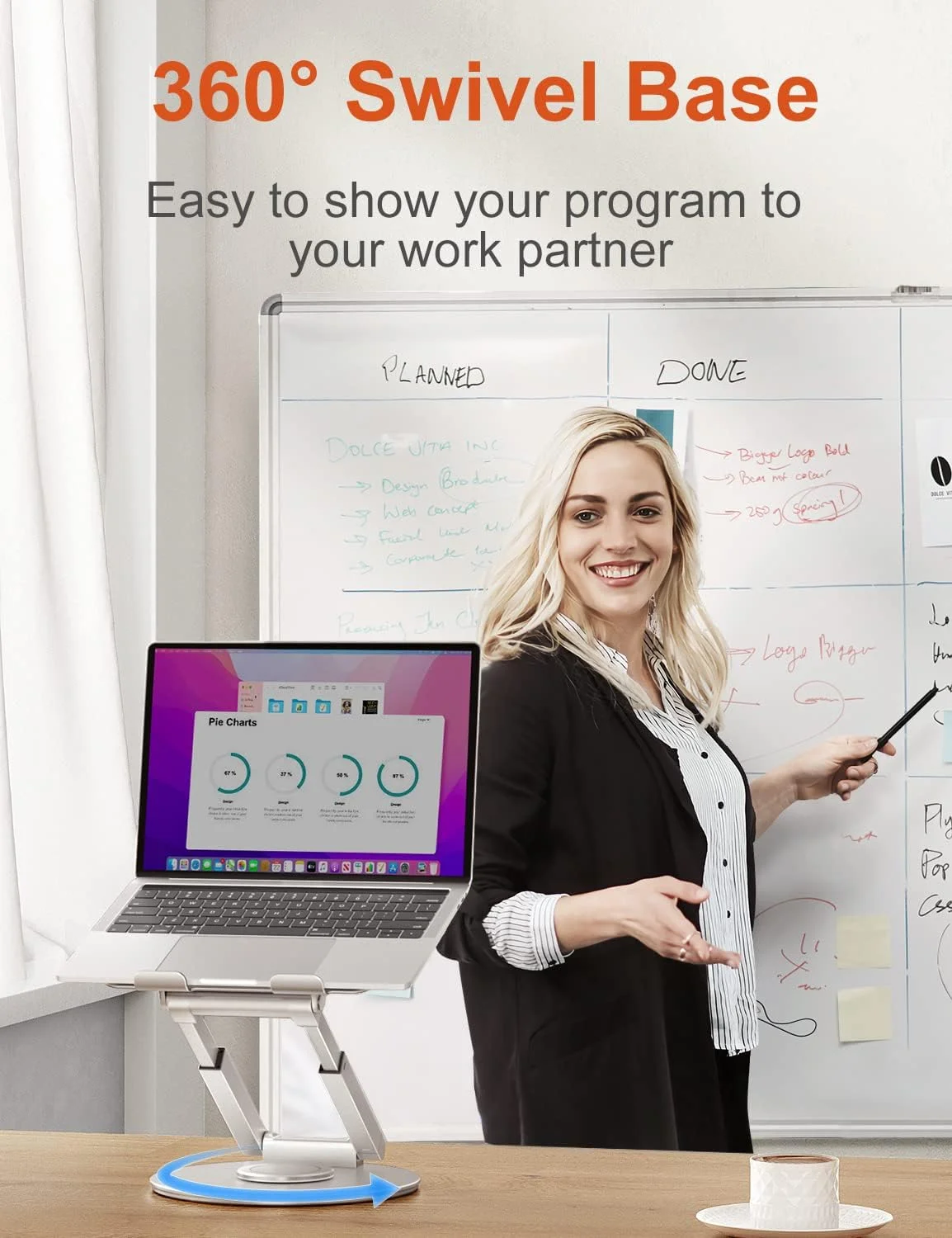 پایه لپ تاپ Proffisy، پایه لپ تاپ آلومینیومی برای میز، ارگونومیک برای نشستن/ایستادن، پایه لپ تاپ با قابلیت چرخش 360 درجه، نگهدارنده لپ تاپ تاشو با ارتفاع قابل تنظیم تا 18.9 اینچ (نقره ای) پایه لپ تاپ Proffisy، پایه لپ تاپ آلومینیومی برای میز، ارگونومیک برای نشستن/ایستادن، پایه لپ تاپ با قابلیت چرخش 360 درجه، نگهدارنده لپ تاپ تاشو با ارتفاع قابل تنظیم تا 18.9 اینچ (نقره ای)