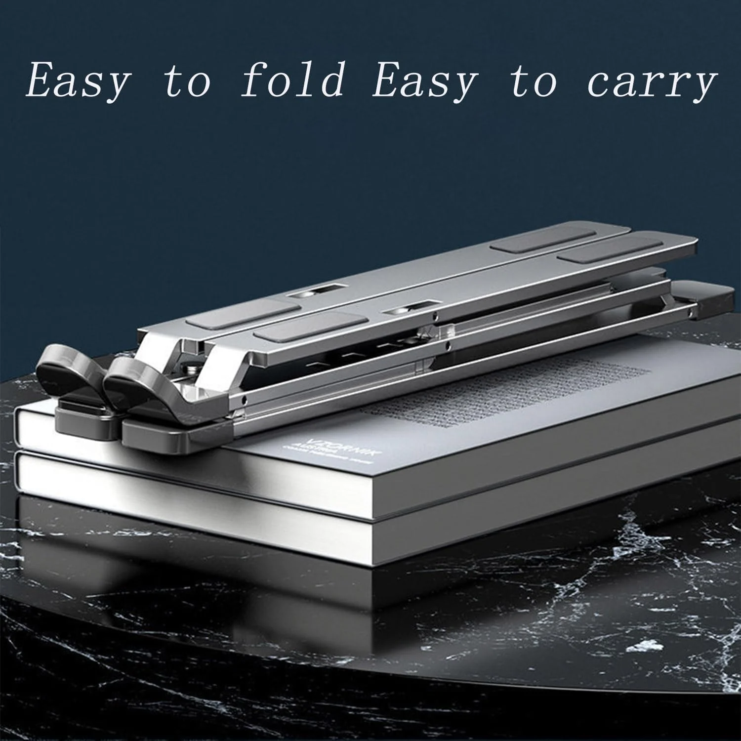 پایه لپ تاپ قابل تنظیم QUEENADA برای میز - نگهدارنده آلومینیومی لپ تاپ، 6 حالت تنظیم ارتفاع، افزایش تهویه لپ تاپ، طراحی ارگونومیک، پایه لپ تاپ تاشو، سازگاری جهانی (خاکستری)