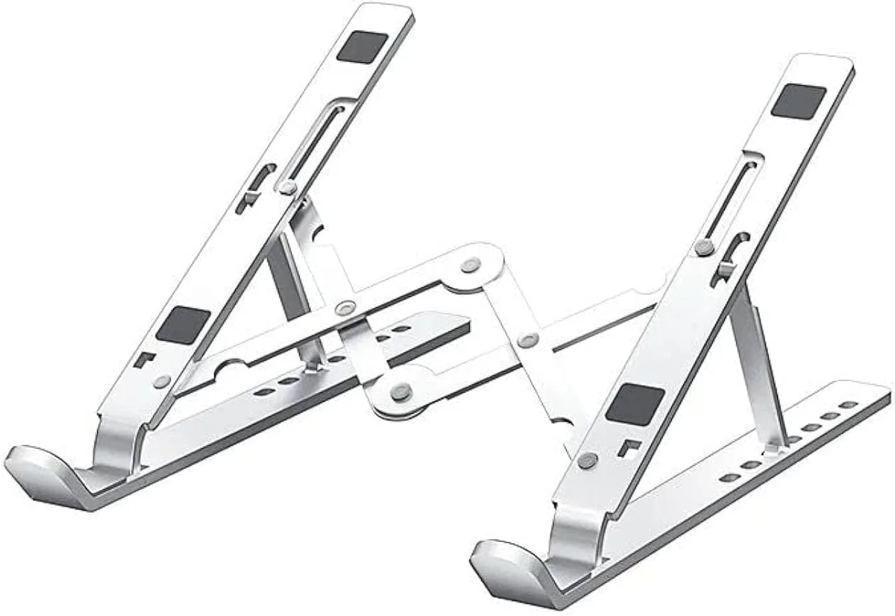 پایه لپ تاپ تاشو عمودی قابل حمل آلومینیومی قابل تنظیم برای لپ تاپ