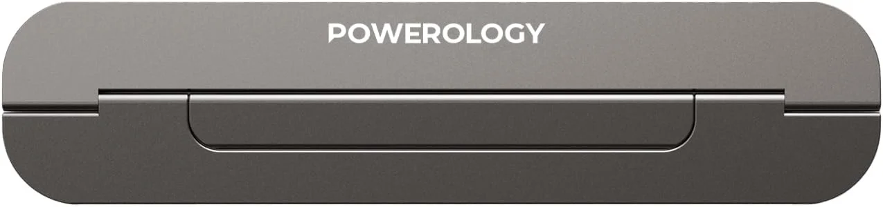 پایه لپ‌تاپ فوق‌العاده نازک پاورولوژی - طراحی ارگونومیک، سبک وزن، چسبی نامرئی، تاشو، صرفه‌جویی در فضا، سازگار با دستگاه‌های تا 15 اینچ برای دید راحت و وضعیت بدنی بهتر