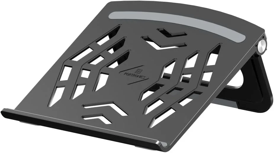 پایه لپ‌تاپ پورتronics My Buddy Hexa 5 با طراحی تاشو و دارای تهویه، ارتفاع ارگونومیک، پدهای سیلیکونی ضد لغزش و بدنه سبک برای لپ‌تاپ‌ها و مک‌بوک‌ها تا سایز 15.6 اینچ (مشکی)