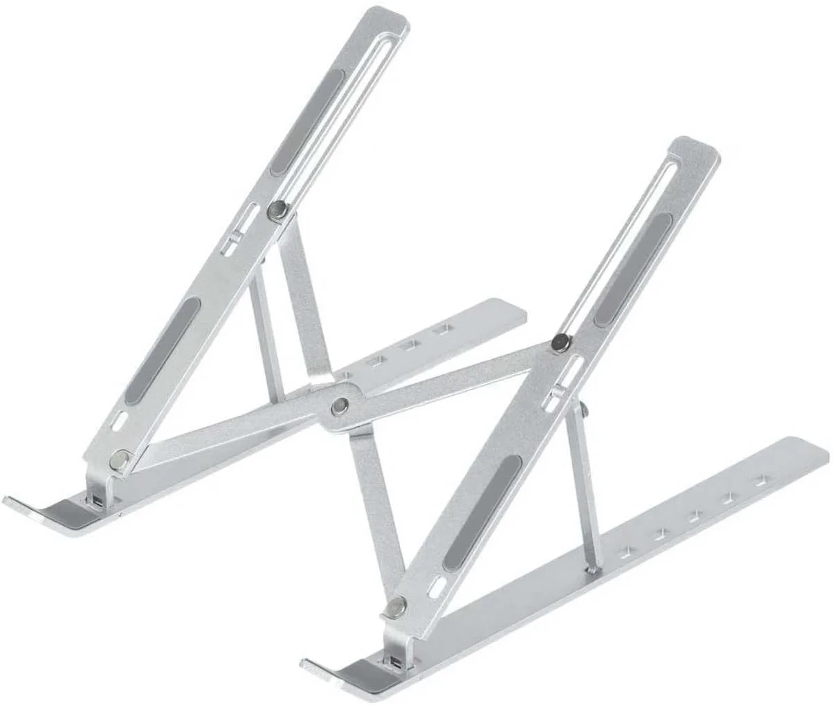 پایه لپ تاپ آلومینیومی قابل حمل برای میز - نگهدارنده رومیزی تاشو با قابلیت تنظیم ارتفاع - سازگار با مک بوک، کروم بوک و میت بوک