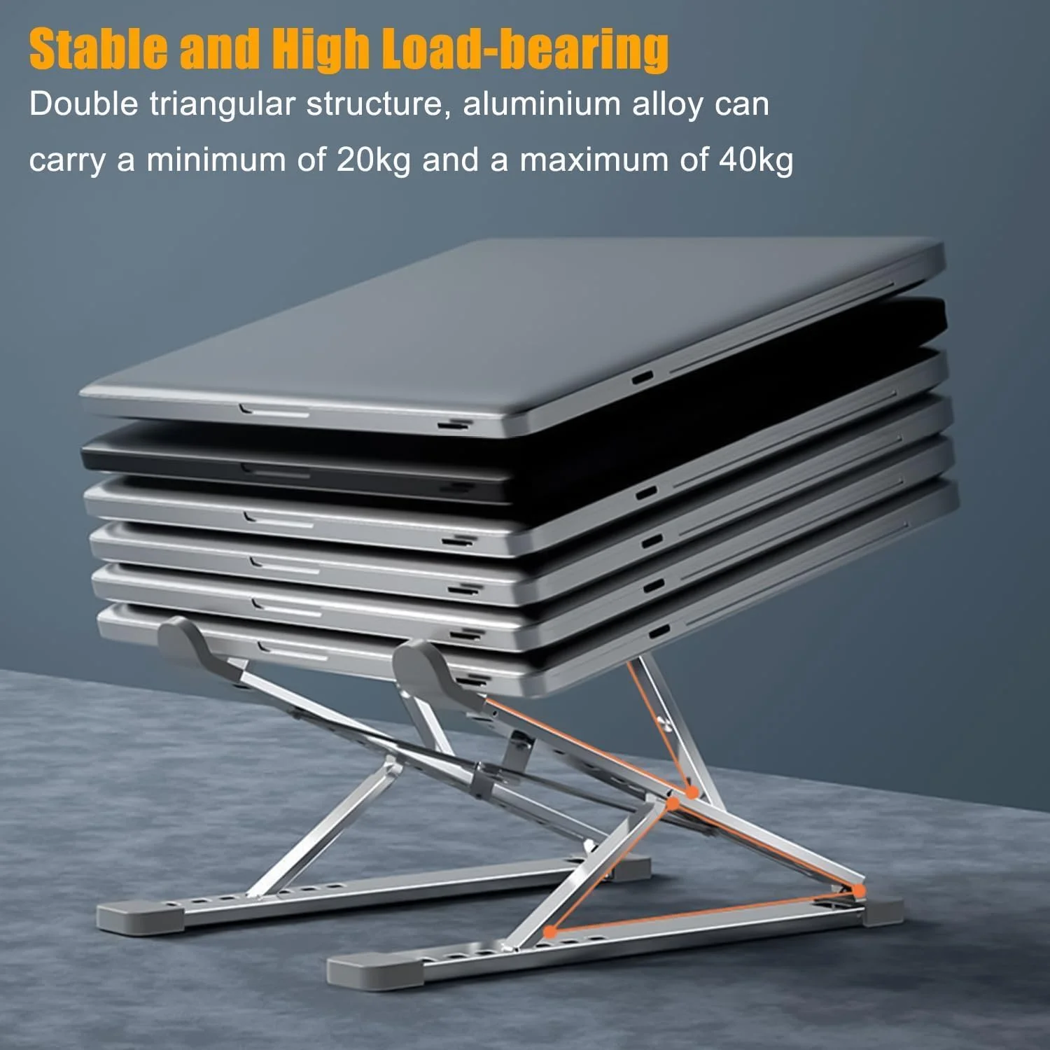 پایه لپ تاپ قابل حمل برای میز، پایه تاشو لپ تاپ Yakiter، نگهدارنده کامپیوتر با ارتفاع قابل تنظیم برای لپ تاپ، پایه لپ تاپ MacBook مناسب برای لپ تاپ ها و تبلت های 10-17 اینچی