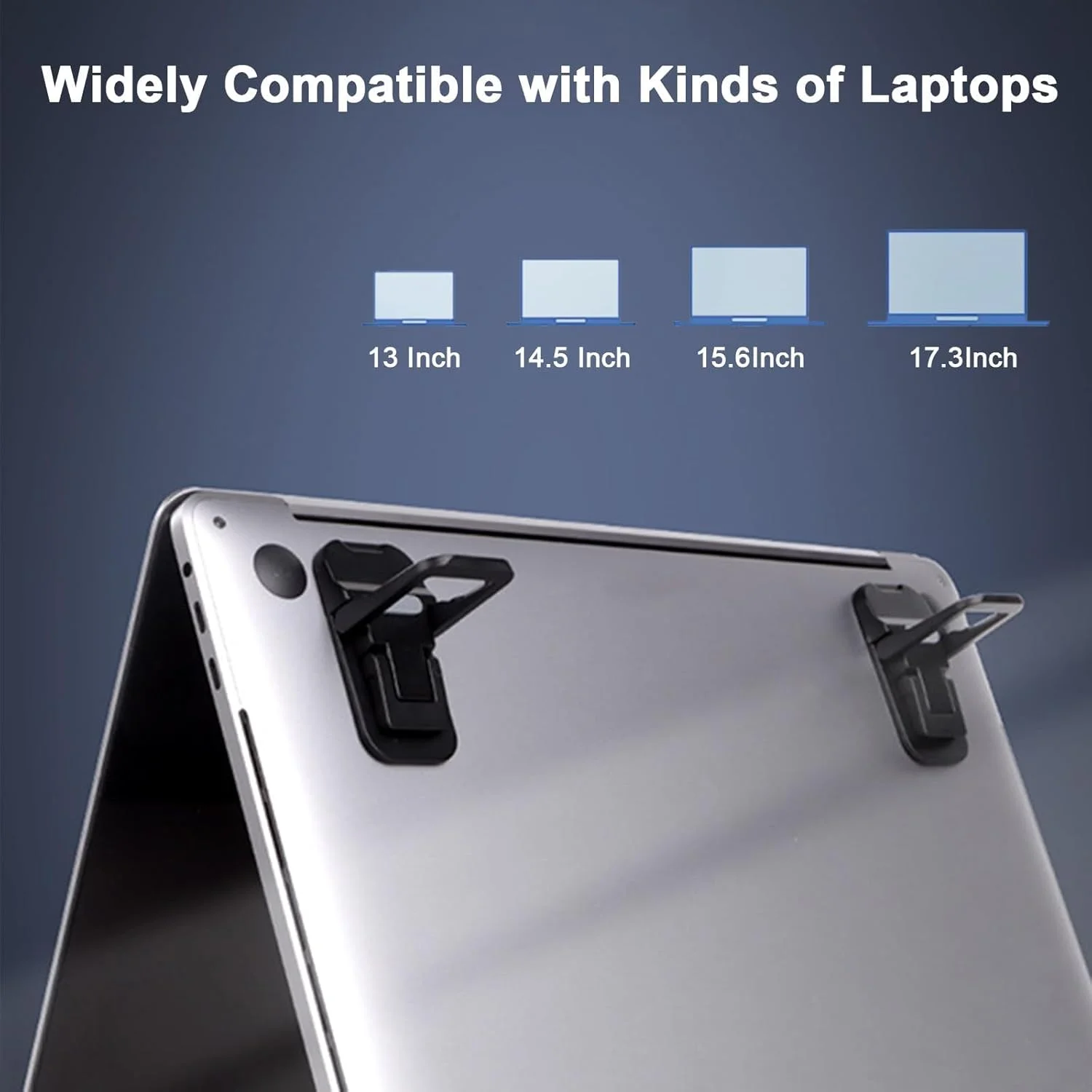 پایه نگهدارنده لپ تاپ کوچک قابل حمل برای میز کامپیوتر و کیبورد - پایه بالابر کیبورد آلیاژ روی با 2 زاویه قابل تنظیم، تاشو و نامرئی برای مک بوک، دل، اچ پی، لنوو و غیره، مشکی