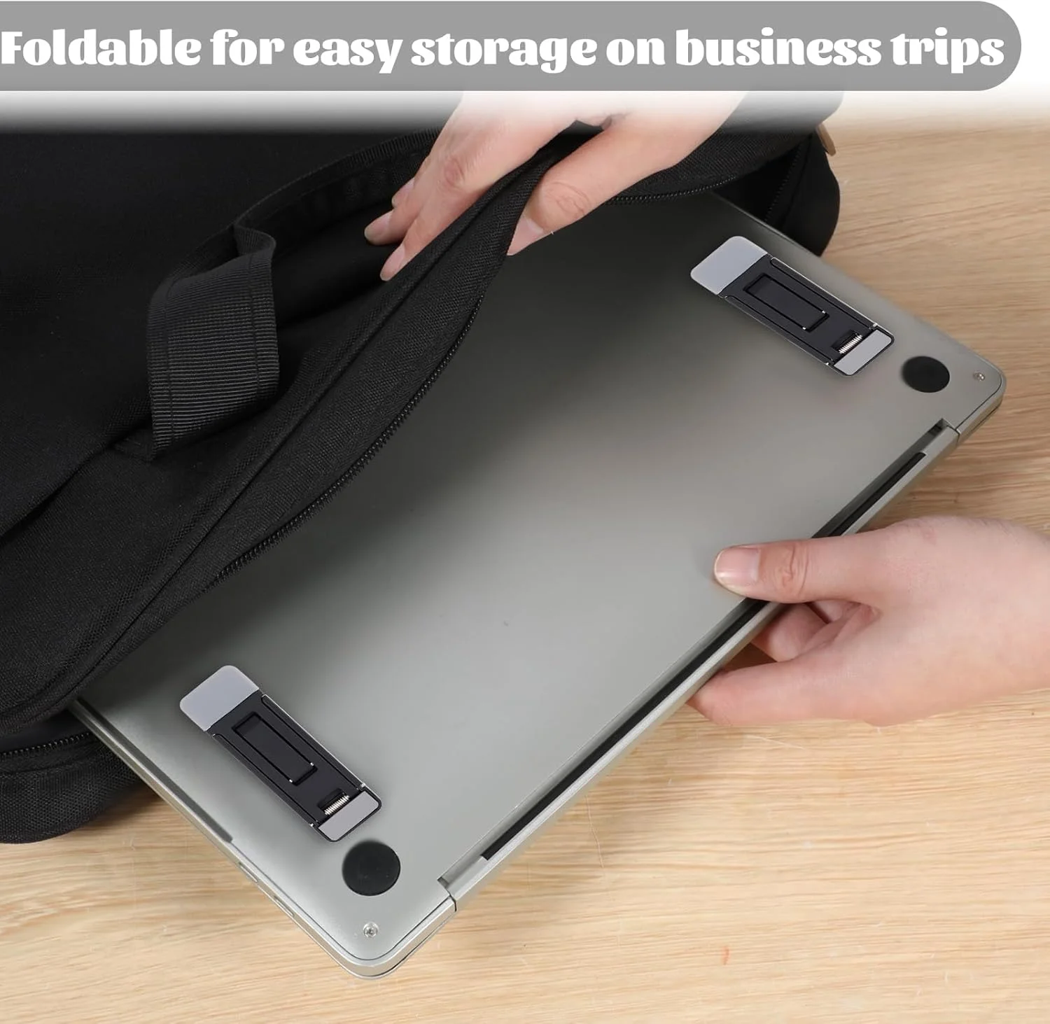 ۲ عدد پایه کیبورد قابل حمل، سه زاویه شیب قابل تنظیم، پایه لپ تاپ تاشو نامرئی، پایه کوچک آلیاژ روی، پایه کیبورد خود چسب برای اکثر کیبوردها (مشکی)