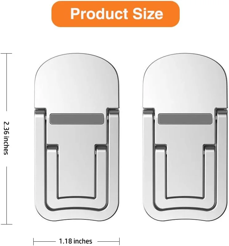 پایه لپ تاپ تاشو مینی آلیاژ روی، پایه کیبورد قابل حمل با 2 زاویه قابل تنظیم، پایه نامرئی خود چسب برای نوت بوک و بالابر کیبورد برای میز (نقره ای) - 2 عدد