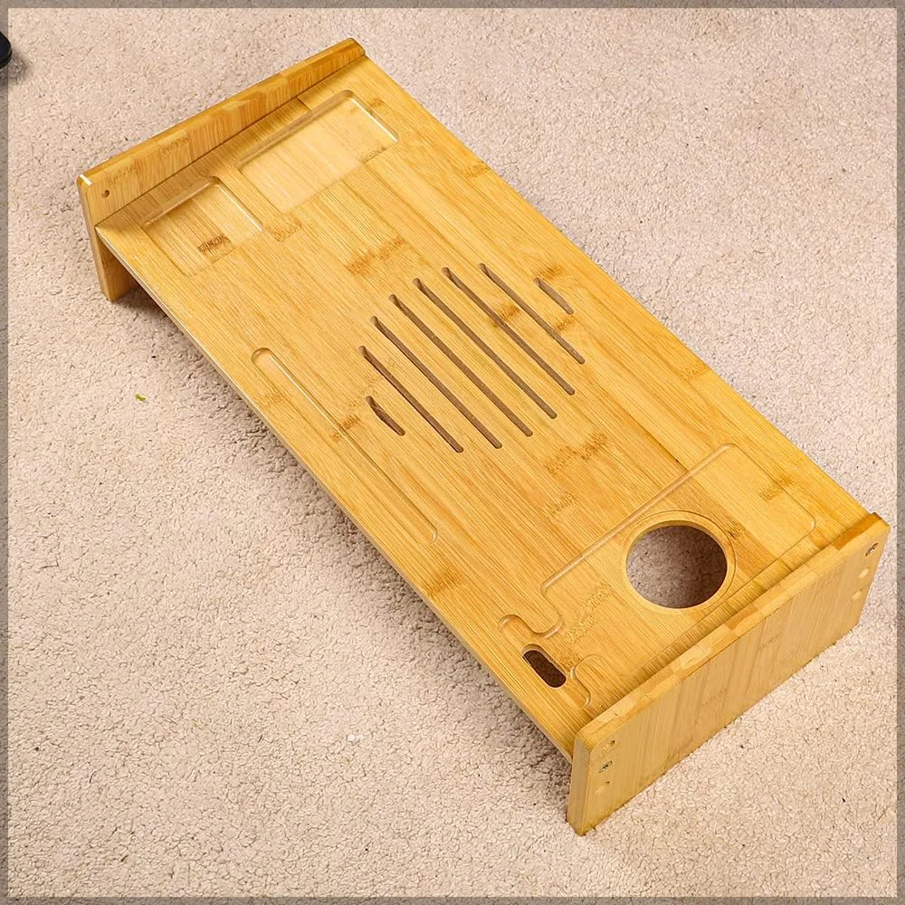 پایه لپ تاپ قابل حمل YAHOME، میز بامبو قابل تنظیم با جایگاه تلفن همراه، پایه لوازم جانبی کامپیوتر اداری پایه لپ تاپ قابل حمل YAHOME، میز بامبو قابل تنظیم با جایگاه تلفن همراه، پایه لوازم جانبی کامپیوتر اداری