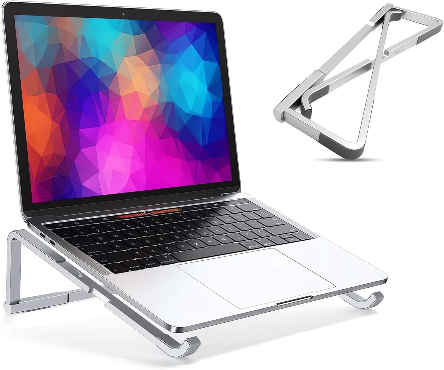 پایه لپ تاپ PINKE برای میز، پایه آلومینیومی لپ تاپ، پایه تاشو لپ تاپ، پایه قابل حمل لپ تاپ، سازگار با مک بوک پرو/ایر، دل، اچ پی، لنوو، نوت بوک های 11 تا 15.6 اینچی