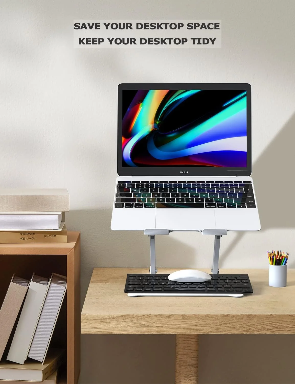 پایه لپ تاپ قابل تنظیم PHOCAR برای میز، پایه ارگونومیک آلومینیومی لپ تاپ برای لپ تاپ های 10-17.3 اینچی، سازگار با MacBook Air/Pro، Dell، HP، Lenovo، Surface، Huawei، Xiaomi