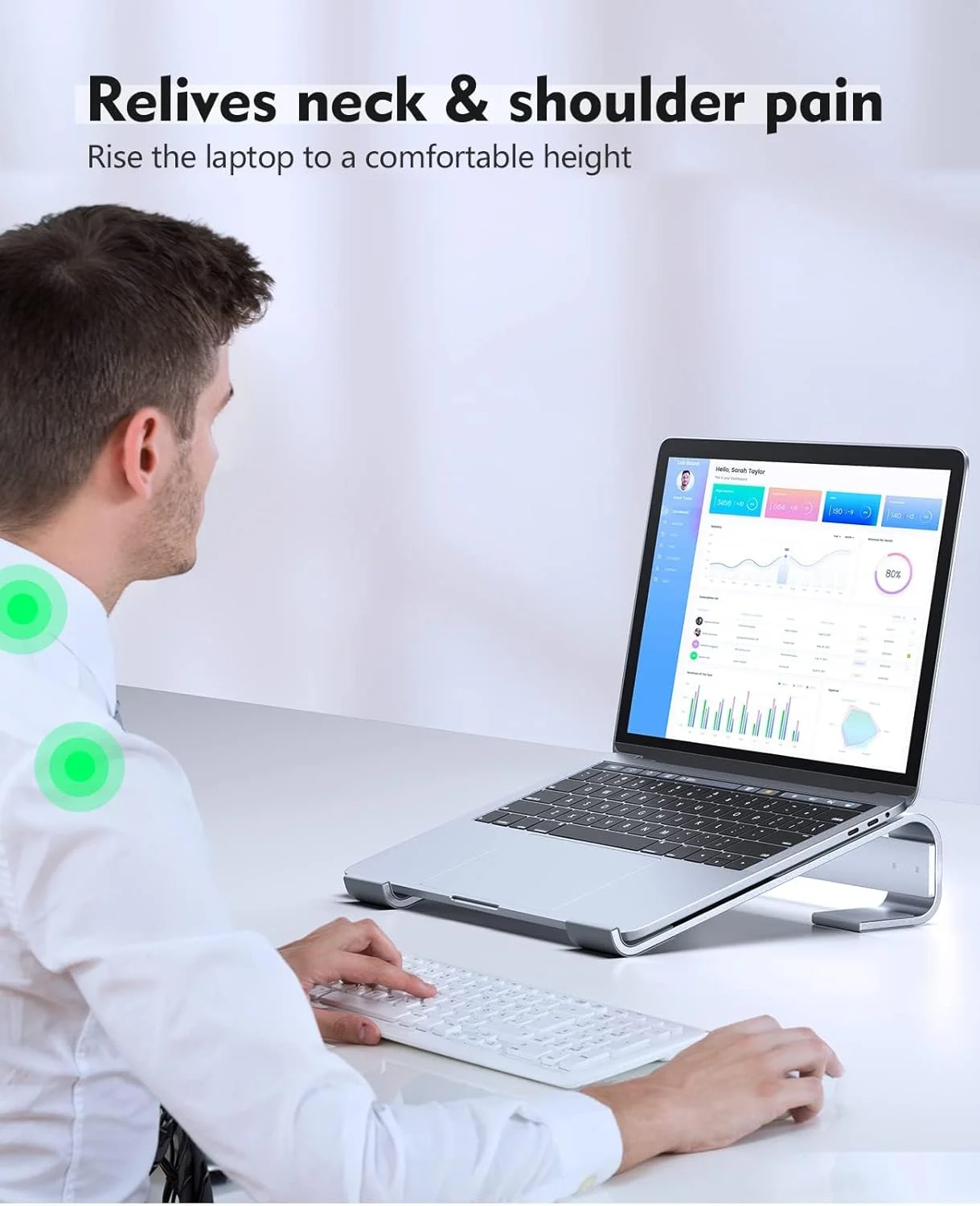 پایه لپ تاپ PINKE برای میز، پایه آلومینیومی کامپیوتر برای خنک کننده، پایه ارگونومیک محکم و پایدار لپ تاپ سازگار برای مک بوک پرو ایر برای دل برای اچ پی برای لنوو نوت بوک 10-16.2 اینچی