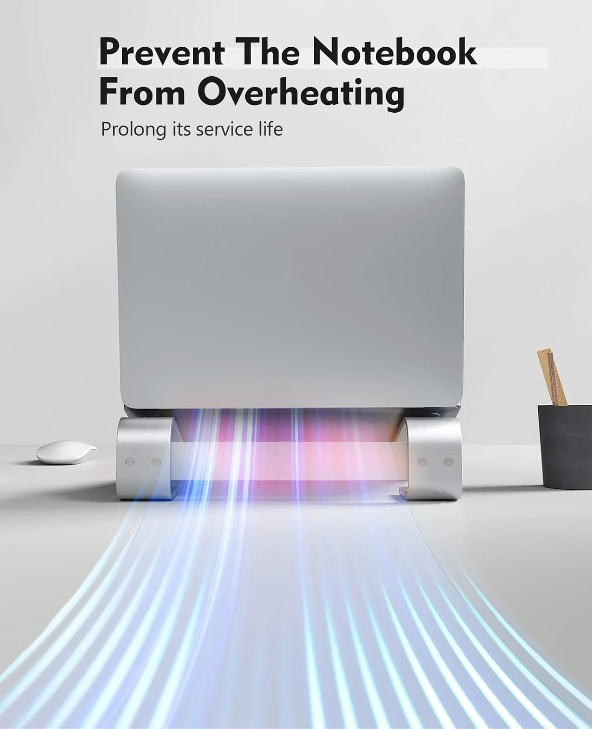 پایه لپ تاپ PINKE برای میز، پایه آلومینیومی کامپیوتر برای خنک کننده، پایه ارگونومیک محکم و پایدار لپ تاپ سازگار برای مک بوک پرو ایر برای دل برای اچ پی برای لنوو نوت بوک 10-16.2 اینچی