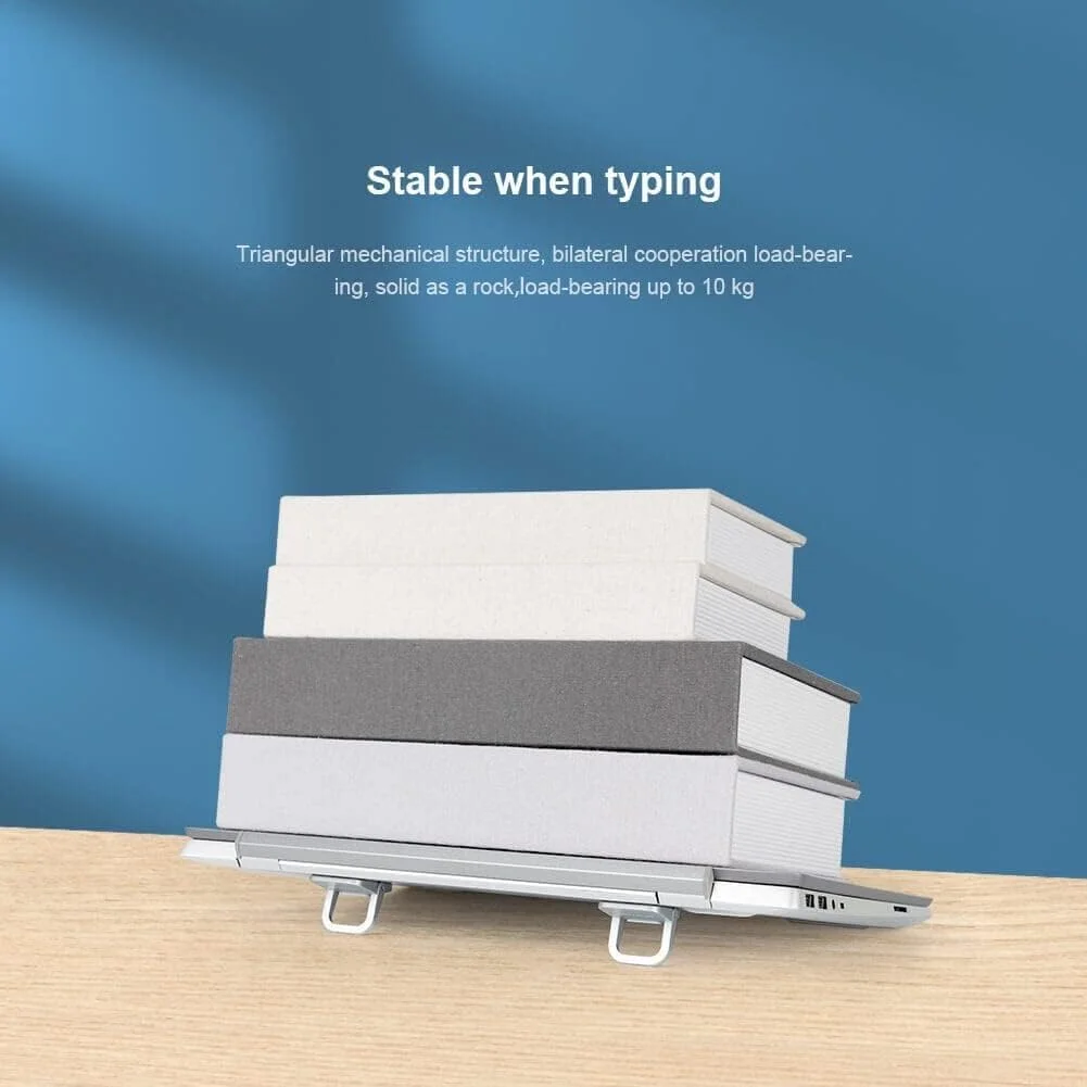 پایه نگهدارنده تاشو لپ‌تاپ و تبلت Nillkin – آلیاژ روی، زاویه طلایی 12 درجه ارگونومیک، خنک کننده جریان هوا، پدهای ضد لغزش و طراحی جمع و جور مناسب سفر – نقره ای