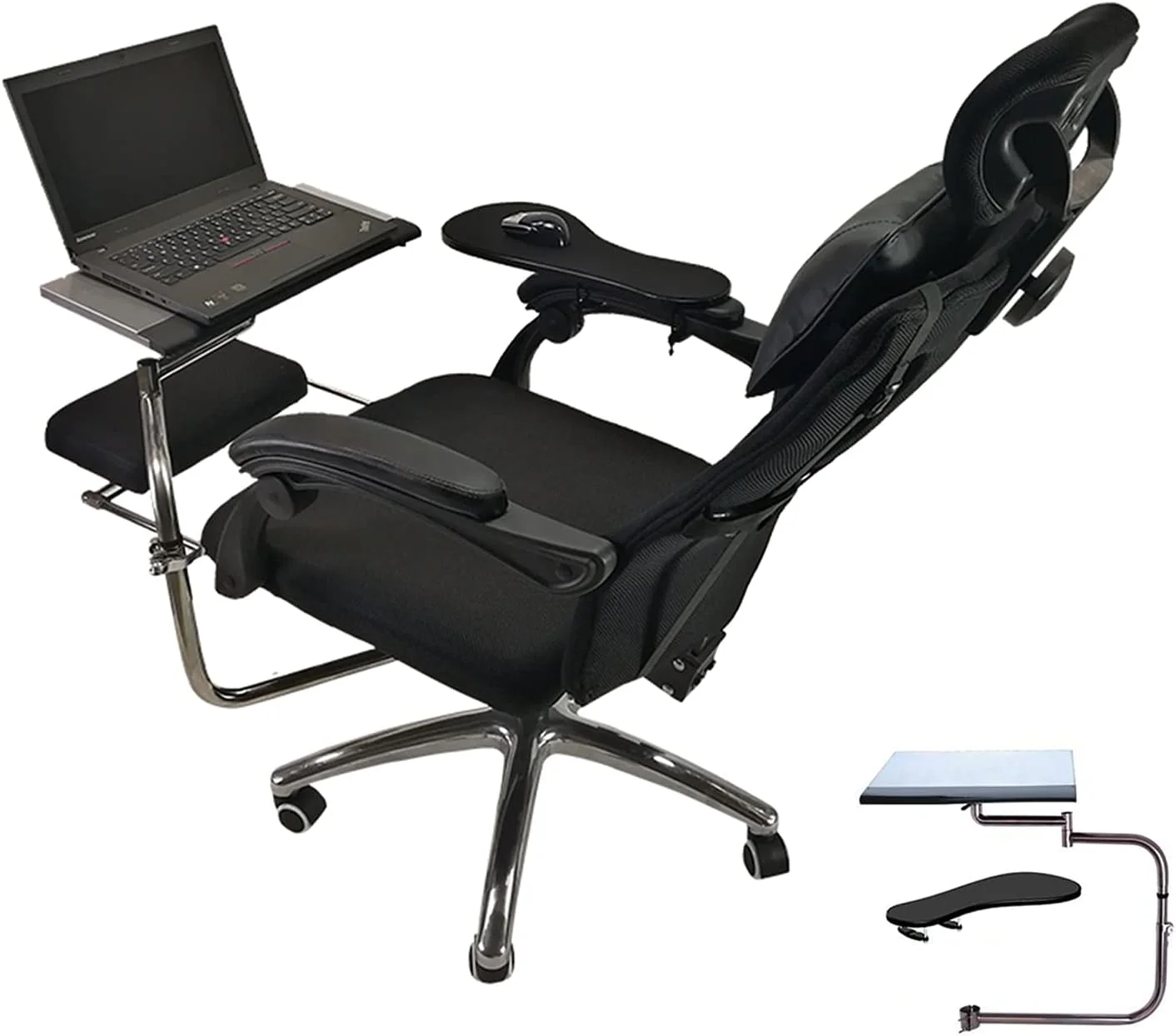 پایه لپ‌تاپ و ماوس ارگونومیک Noble Createaprototype، پایه تاشو و قابل حمل کامپیوتر و استراحتگاه مچ دست با قابلیت تنظیم 360 درجه، برای ایستگاه کاری/بازی های ویدیویی