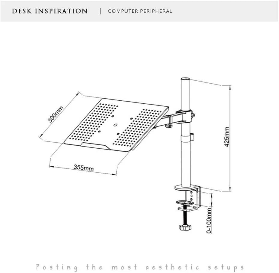 پایه نگهدارنده لپتاپ با قابلیت نصب روی میز، مناسب برای لپتاپهای تا 17 اینچ، کاملا قابل تنظیم، بازوی تکی با گیره C شکل | پایه رومیزی لپتاپ سنگین با ظرفیت 8 کیلوگرم و پلتفرم خنککننده پایه نگهدارنده لپتاپ با قابلیت نصب روی میز، مناسب برای لپتاپهای تا 17 اینچ، کاملا قابل تنظیم، بازوی تکی با گیره C شکل | پایه رومیزی لپتاپ سنگین با ظرفیت 8 کیلوگرم و پلتفرم خنککننده