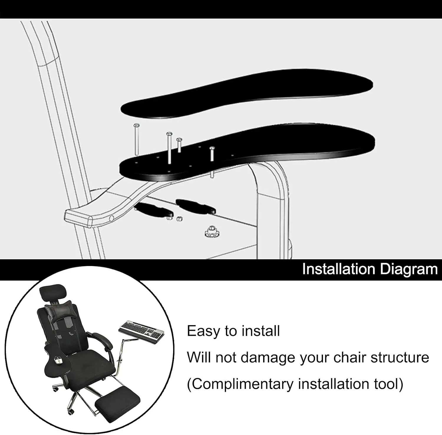 پایه لپ‌تاپ و ماوس ارگونومیک Noble Createaprototype، پایه تاشو و قابل حمل کامپیوتر و استراحتگاه مچ دست با قابلیت تنظیم 360 درجه، برای ایستگاه کاری/بازی های ویدیویی