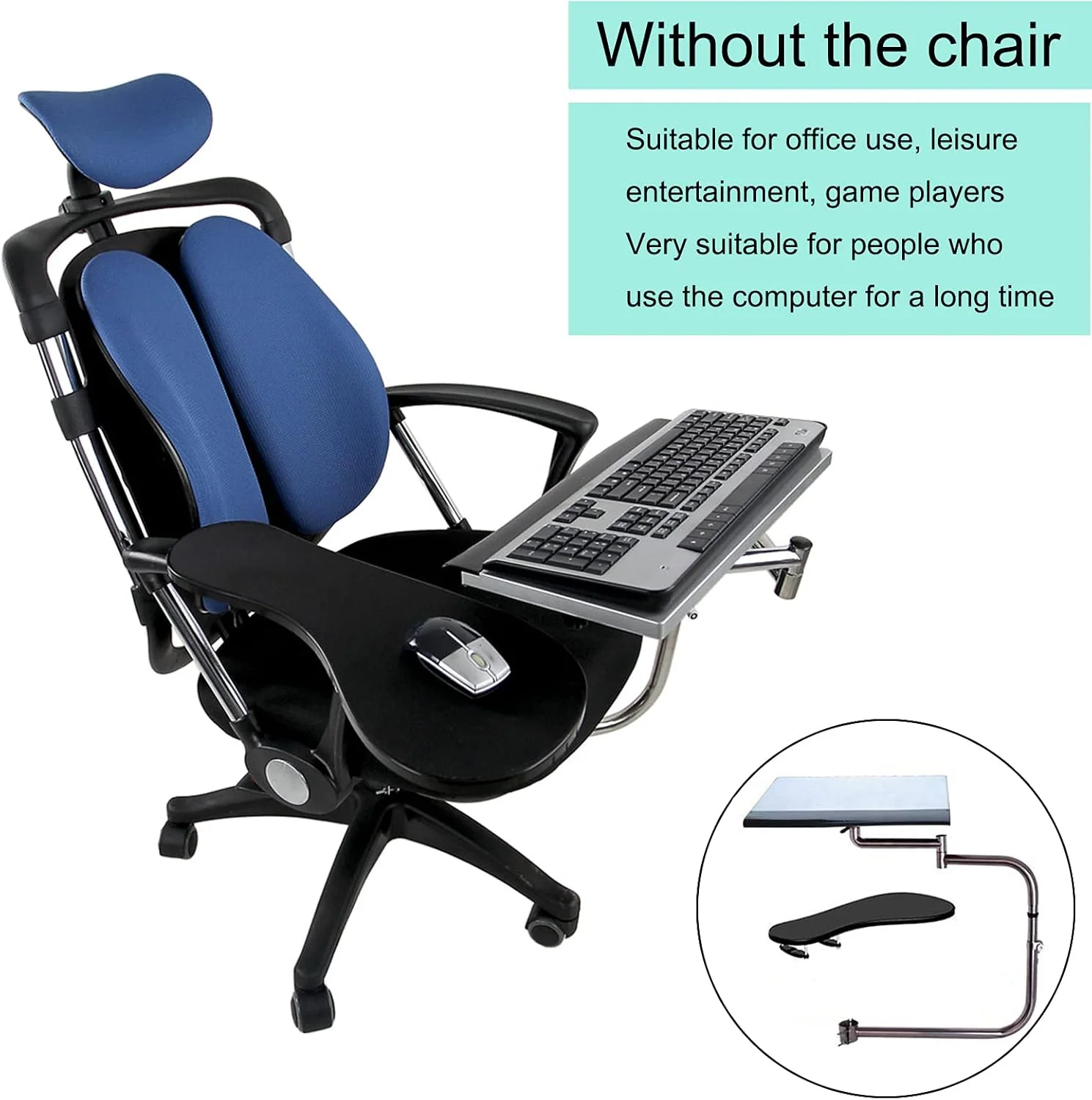 پایه لپ‌تاپ و ماوس ارگونومیک Noble Createaprototype، پایه تاشو و قابل حمل کامپیوتر و استراحتگاه مچ دست با قابلیت تنظیم 360 درجه، برای ایستگاه کاری/بازی های ویدیویی