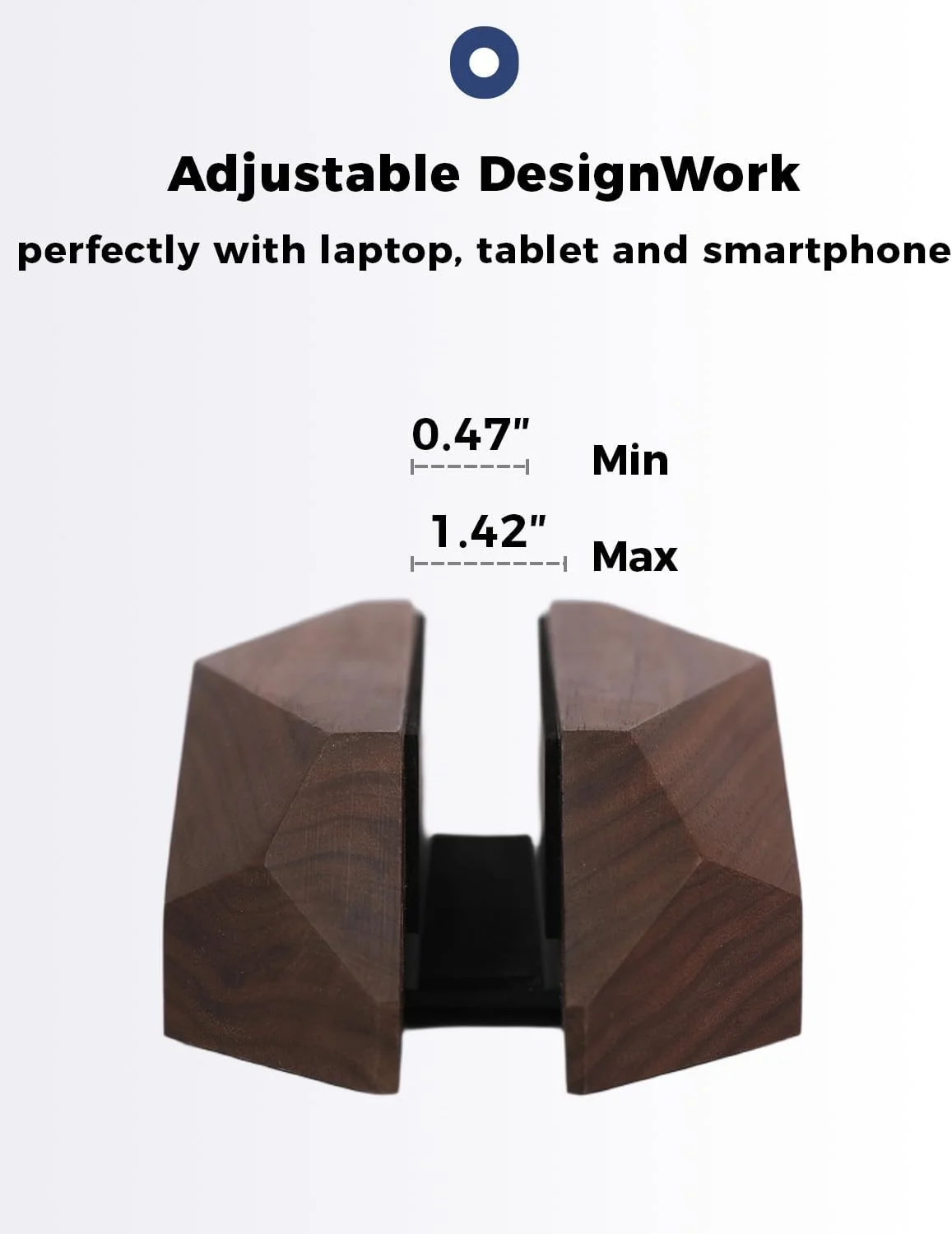 پایه نگهدارنده عمودی قابل تنظیم لپ تاپ، نگهدارنده مک بوک با چوب، پایه چوبی لپ تاپ، نگهدارنده عمودی لپ تاپ برای میز، پایه با عرض قابل تنظیم مناسب برای همه مک بوک ها / Surface Pro