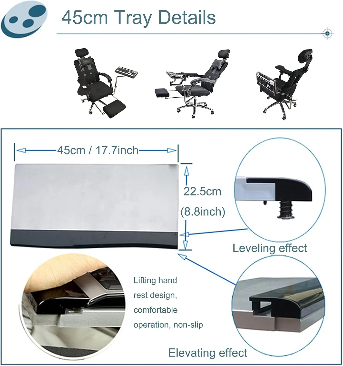 پایه لپ‌تاپ و ماوس ارگونومیک Noble Createaprototype، پایه تاشو و قابل حمل کامپیوتر و استراحتگاه مچ دست با قابلیت تنظیم 360 درجه، برای ایستگاه کاری/بازی های ویدیویی