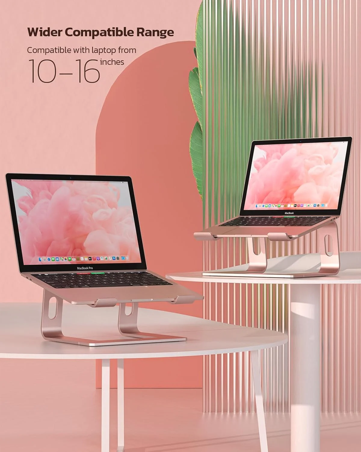 پایه لپ تاپ Nulaxy، پایه ارگونومیک آلومینیومی برای لپ تاپ، پایه جداشدنی نگهدارنده نوت بوک سازگار با MacBook Air Pro، Dell XPS، HP، Lenovo و سایر لپ تاپ های 10-15.6 اینچی (طلایی رز D)