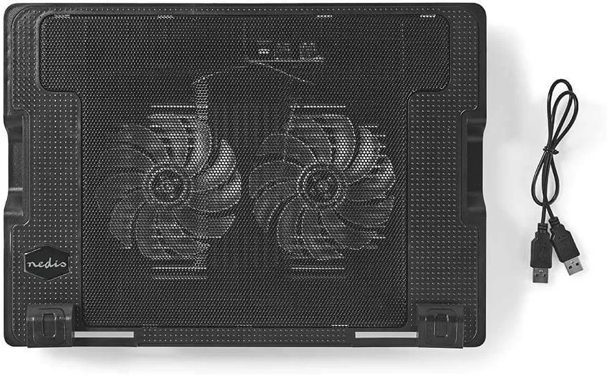 پایه لپ تاپ نیدیس با فن و هاب USB برای نوت بوک تا 18 اینچ، مشکی