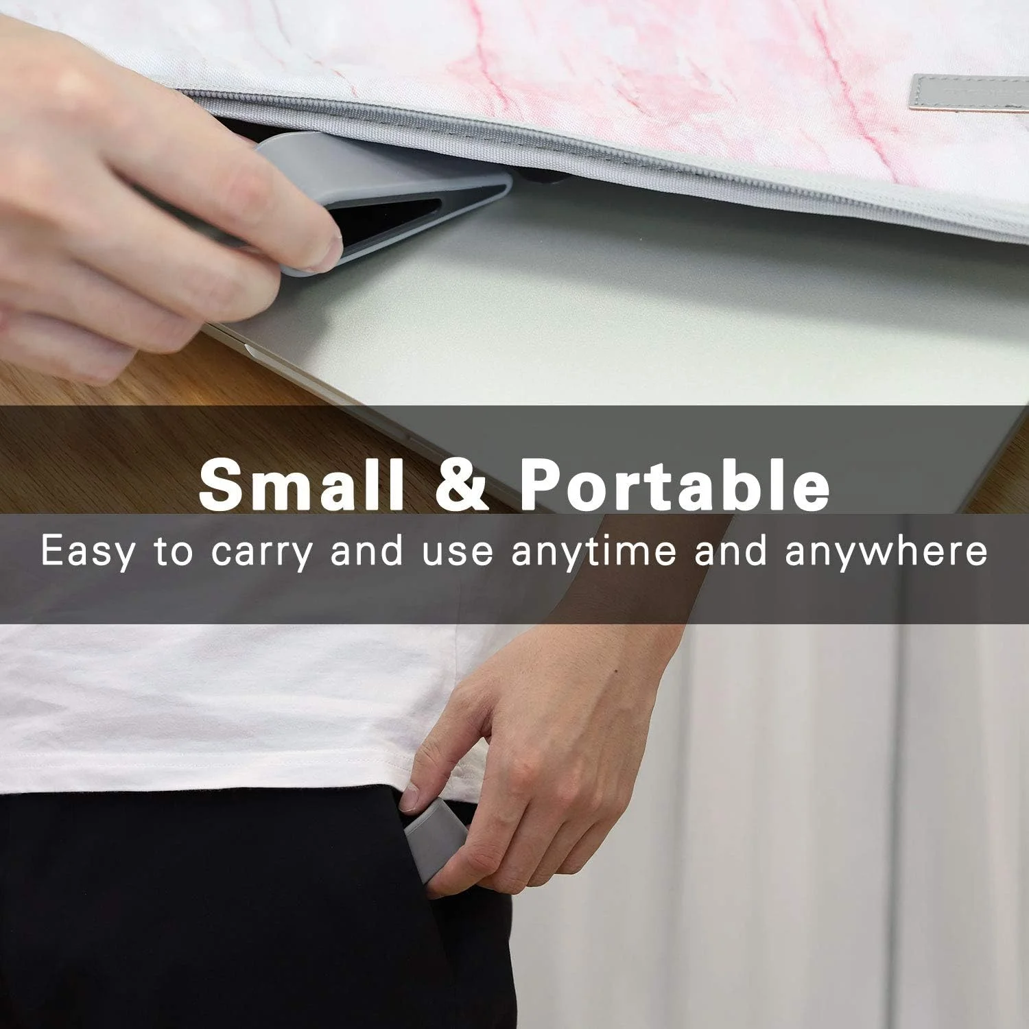 پایه های لپ تاپ/نوت بوک یونیورسال MoKo، [بسته 4 عددی] پایه سیلیکونی بادوام ضد لغزش، پایه سبک و پایدار، پایه های فوق العاده جمع و جور و قابل حمل برای لپ تاپ، تبلت، کیبورد - خاکستری