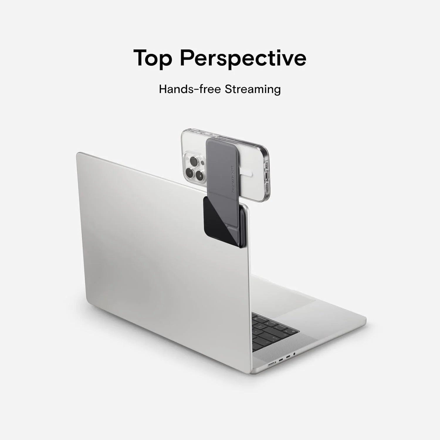 نگهدارنده مغناطیسی لپ تاپ و آیفون MOFT، پایه جانبی باریک تاشو و قابل تنظیم تلفن برای مانیتور لپ تاپ، براکت توسعه کامپیوتر قابل حمل (خاکستری)