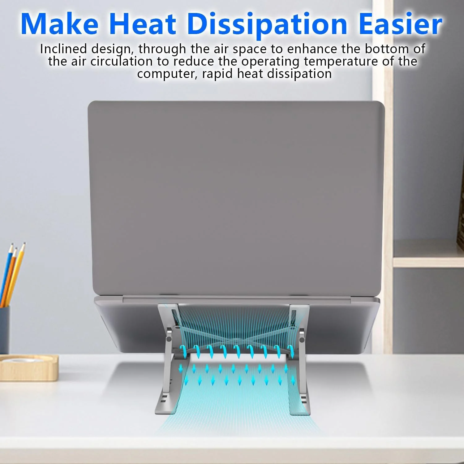 پایه لپ‌تاپ MOMENT، پایه نگهدارنده لپ‌تاپ، پایه کامپیوتر بالابر، آلومینیومی تاشو قابل حمل قابل تنظیم، سازگار با MacBook Air Pro، HP، Lenovo، Dell، و لپ‌تاپ‌ها و تبلت‌های بیشتر