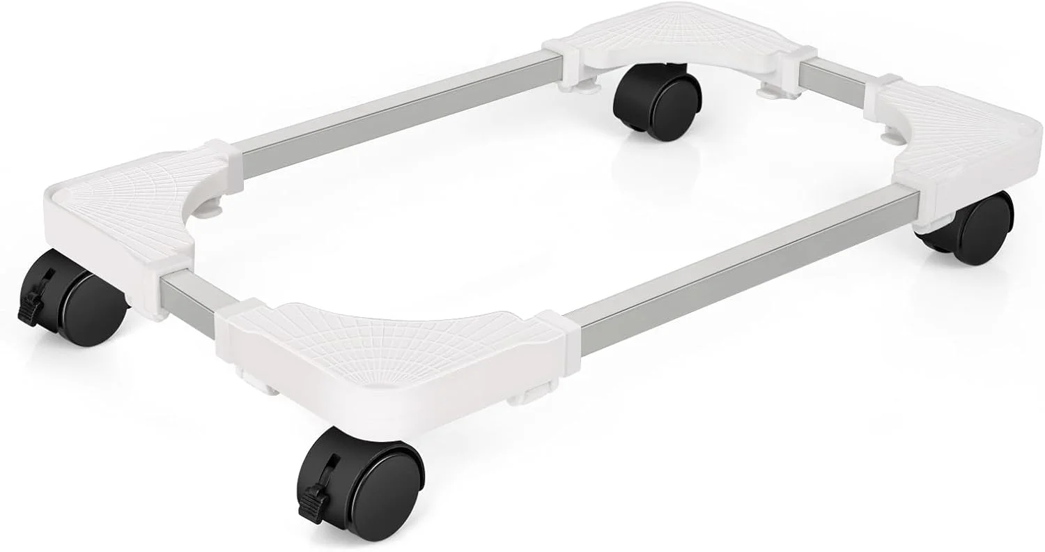 پایه سی پی یو موبایل Liitrton، پایه برج کامپیوتر قابل تنظیم با 4 چرخ، مناسب برای اکثر کامپیوترها (سفید)