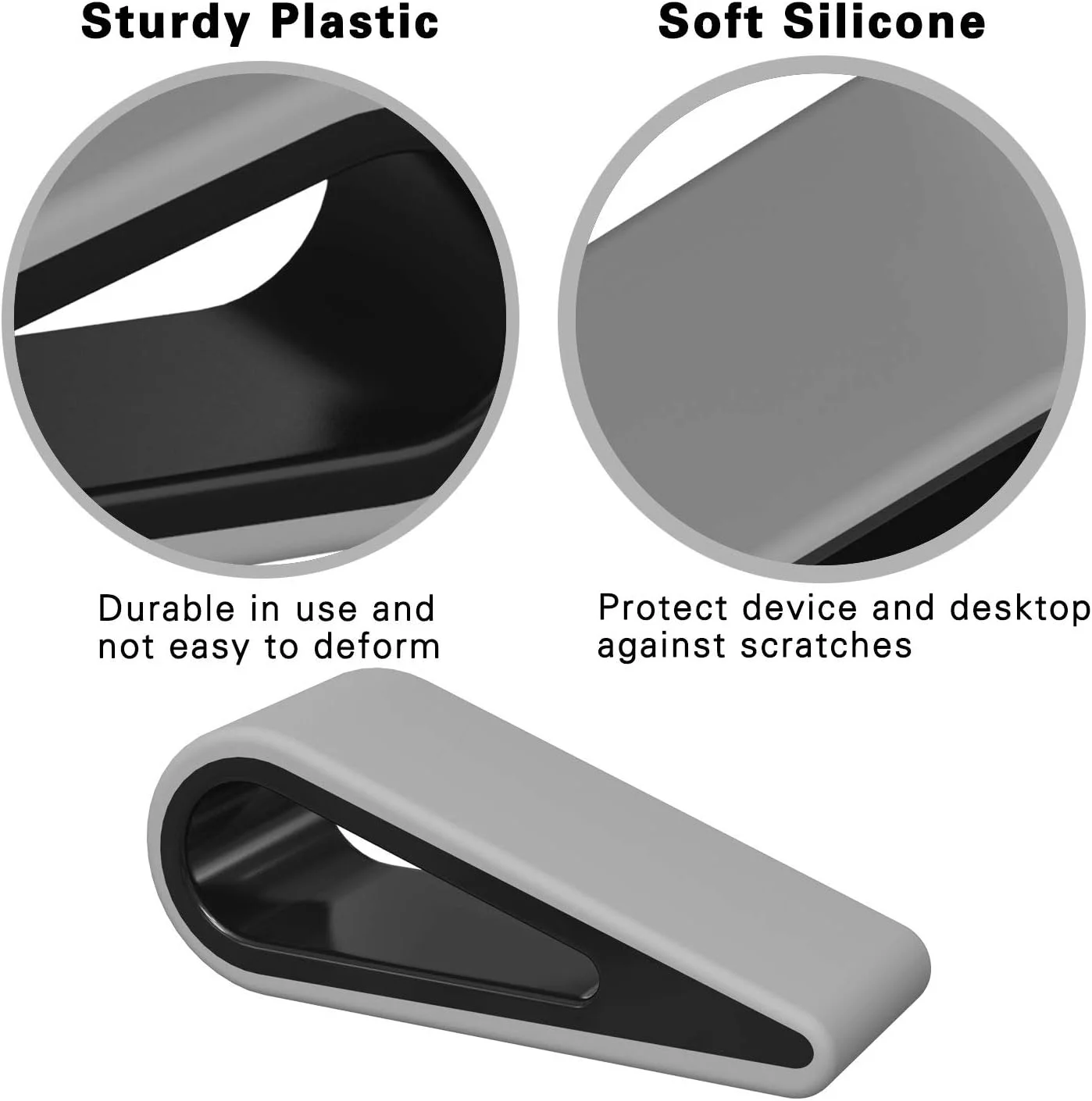 پایه های لپ تاپ/نوت بوک یونیورسال MoKo، [بسته 4 عددی] پایه سیلیکونی بادوام ضد لغزش، پایه سبک و پایدار، پایه های فوق العاده جمع و جور و قابل حمل برای لپ تاپ، تبلت، کیبورد - خاکستری