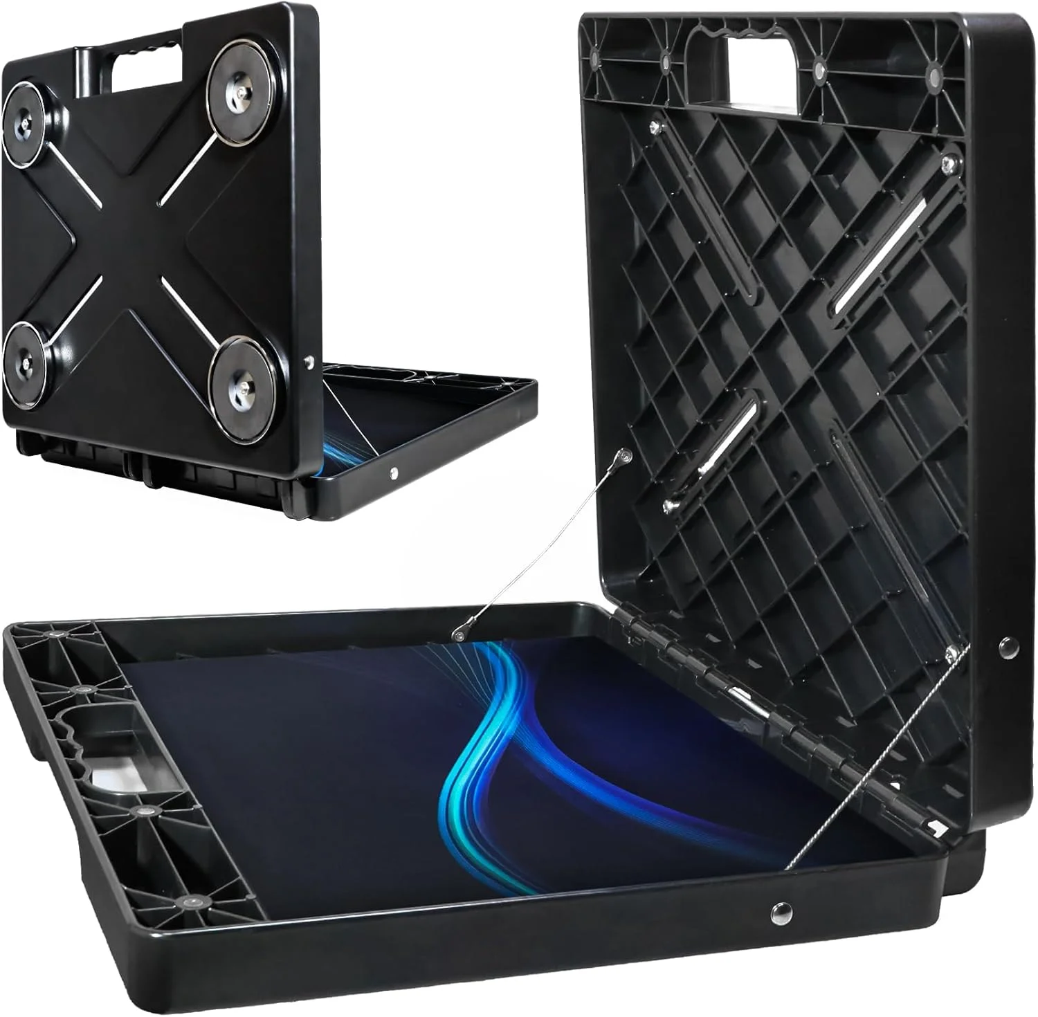 پایه لپ‌تاپ مغناطیسی جدید، میز کار قابل حمل با 4 آهنربای فوق‌العاده قوی، با تحمل وزن 20 کیلوگرم، مناسب برای اتاق تجهیزات الکترونیکی، تعمیرات ارتباطی، تعمیرات تجهیزات گرمایشی و سرمایشی