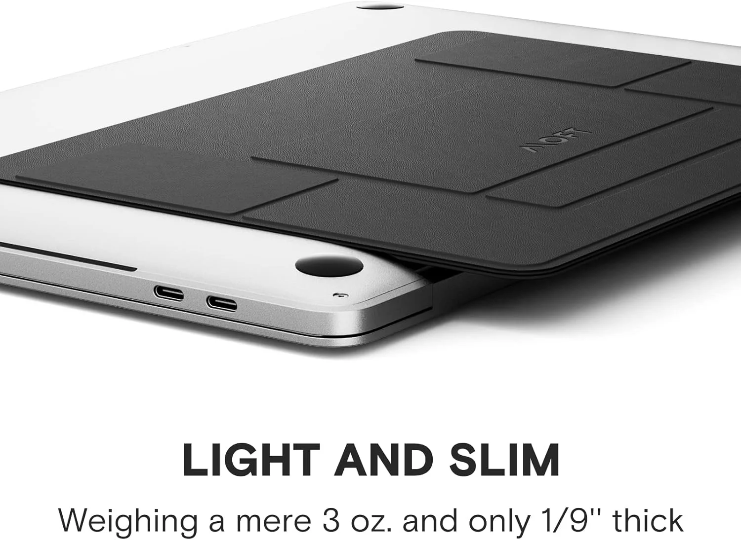 پایه لپ‌تاپ MOFT، پایه لپ‌تاپ باریک و قابل تنظیم نامرئی برای میز، پایه قابل حمل نوت‌بوک سازگار با لپ‌تاپ‌های تا 16 اینچ، مشکی کربنی