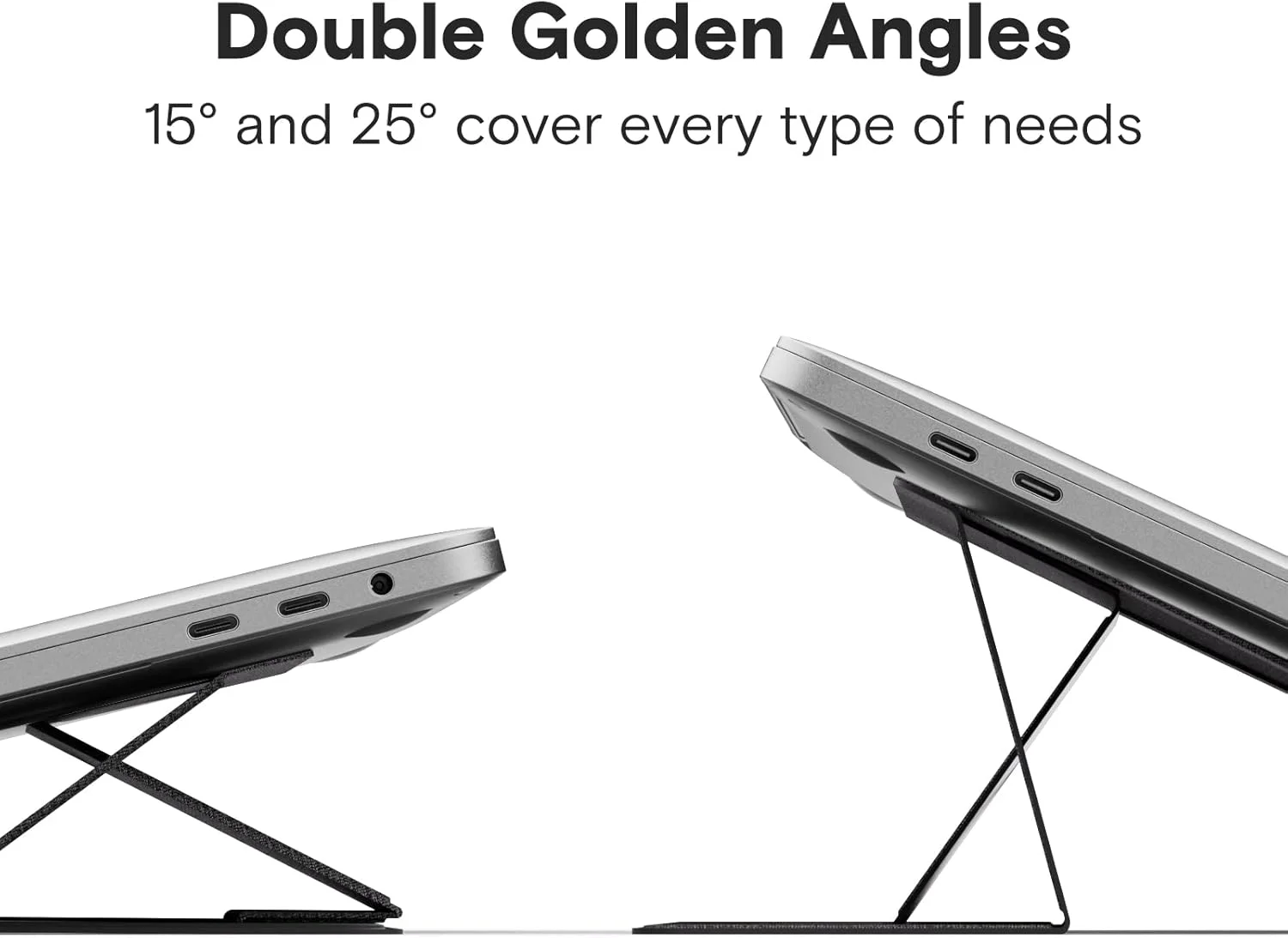 پایه لپ‌تاپ MOFT، پایه لپ‌تاپ باریک و قابل تنظیم نامرئی برای میز، پایه قابل حمل نوت‌بوک سازگار با لپ‌تاپ‌های تا 16 اینچ، مشکی کربنی