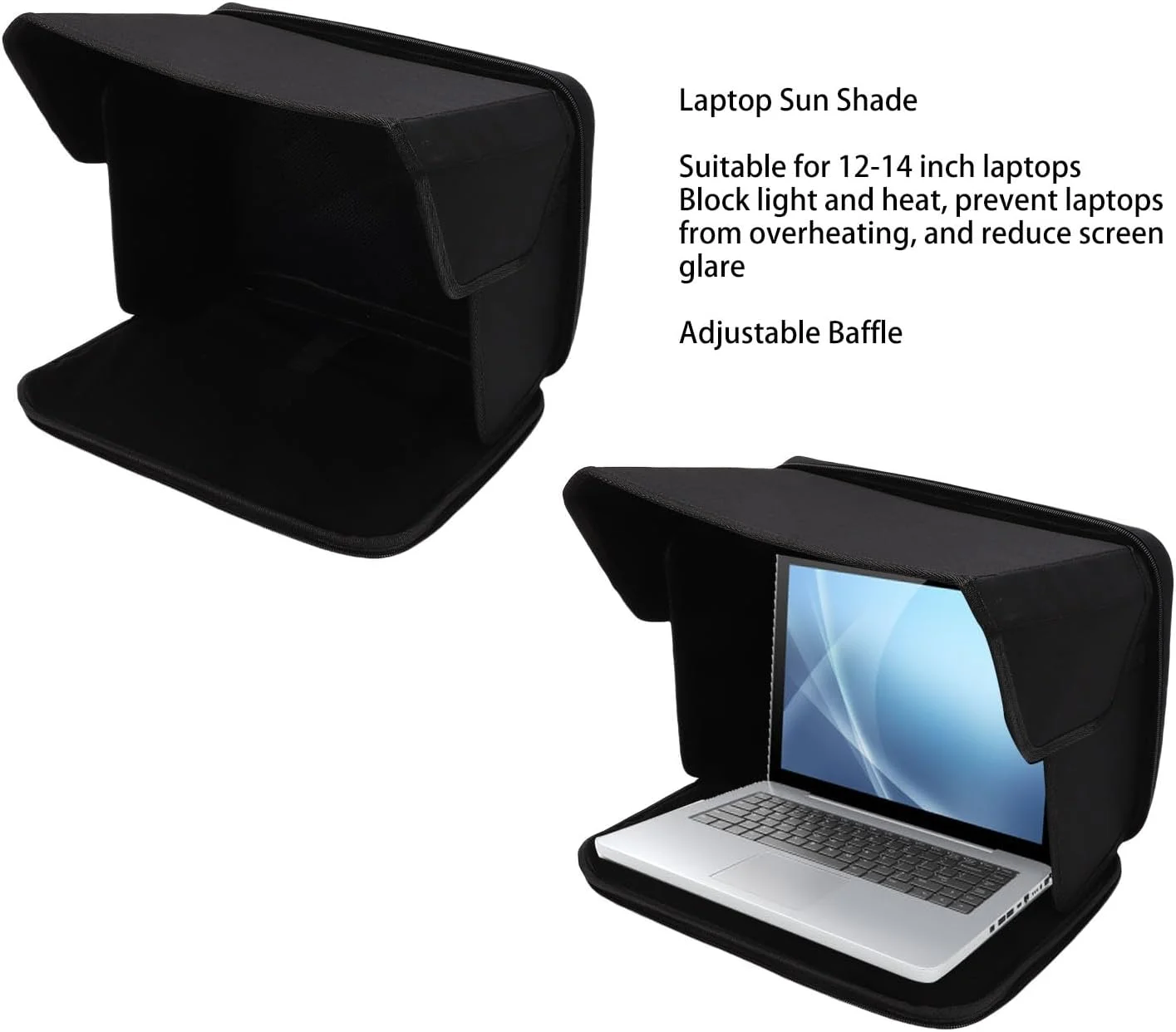 سایه بان لپ تاپ Marhynchus، محافظ صفحه نمایش تاشو و قابل حمل، پوشش مسدود کننده نور خورشید برای لپ تاپ های 12 تا 14 اینچی