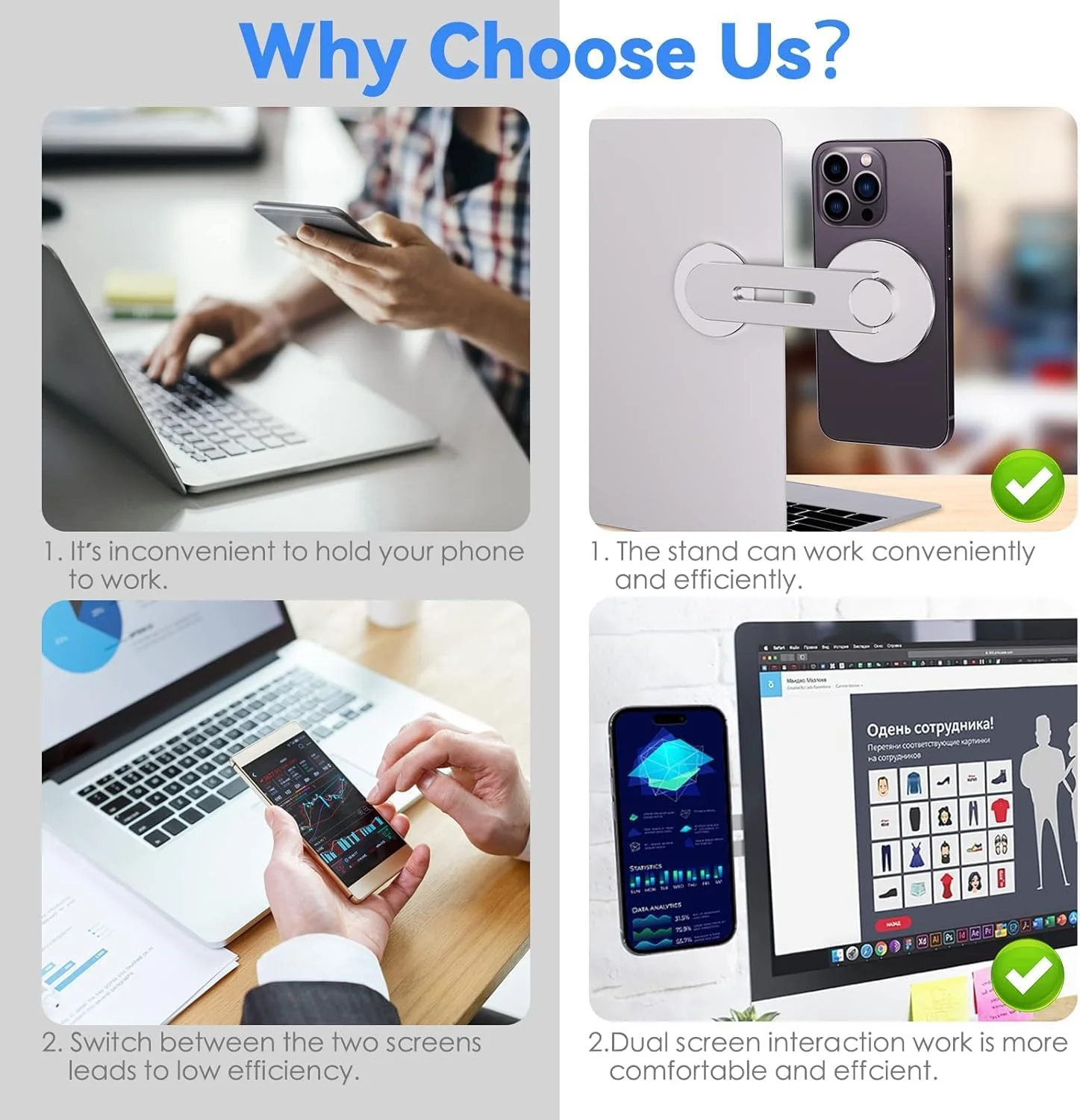 نگهدارنده مغناطیسی گوشی موبایل برای لپ‌تاپ – پایه دوربین تداوم قابل تنظیم Azonee سازگار با Mag-Safe، iOS 16 و macOS Ventura، براکت توسعه کامپیوتر باریک و قابل حمل برای تلفن هوشمند (نقره ای)