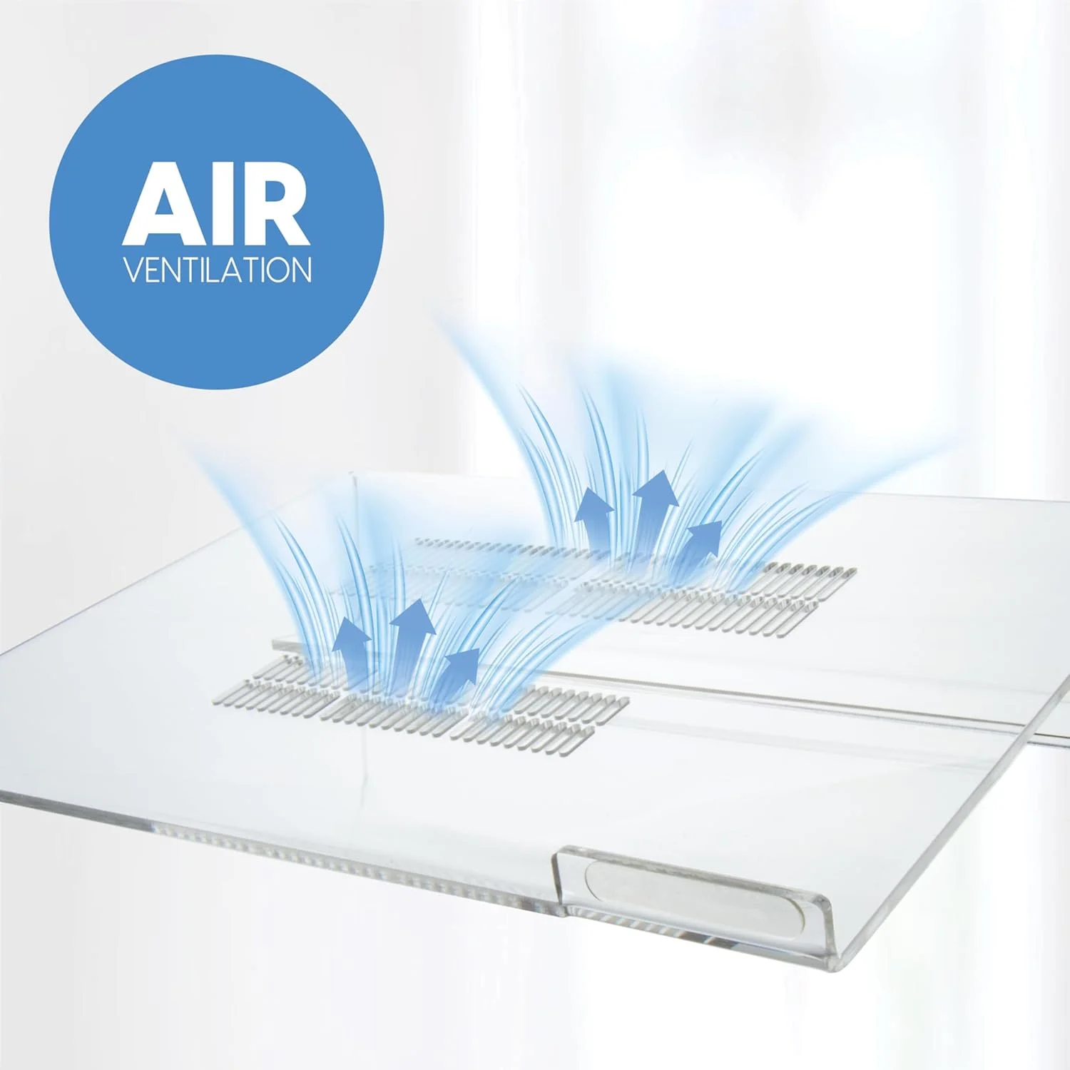 پایه لپ‌تاپ اکریلیک DuraClear ماموت برای میز - افزایش ارتفاع 6.35 سانتی‌متری ارگونومیک اکریلیک برای لپ‌تاپ‌های تا 21 اینچ - سازماندهی فضای کار با لوازم جانبی میز اکریلیک DuraClear