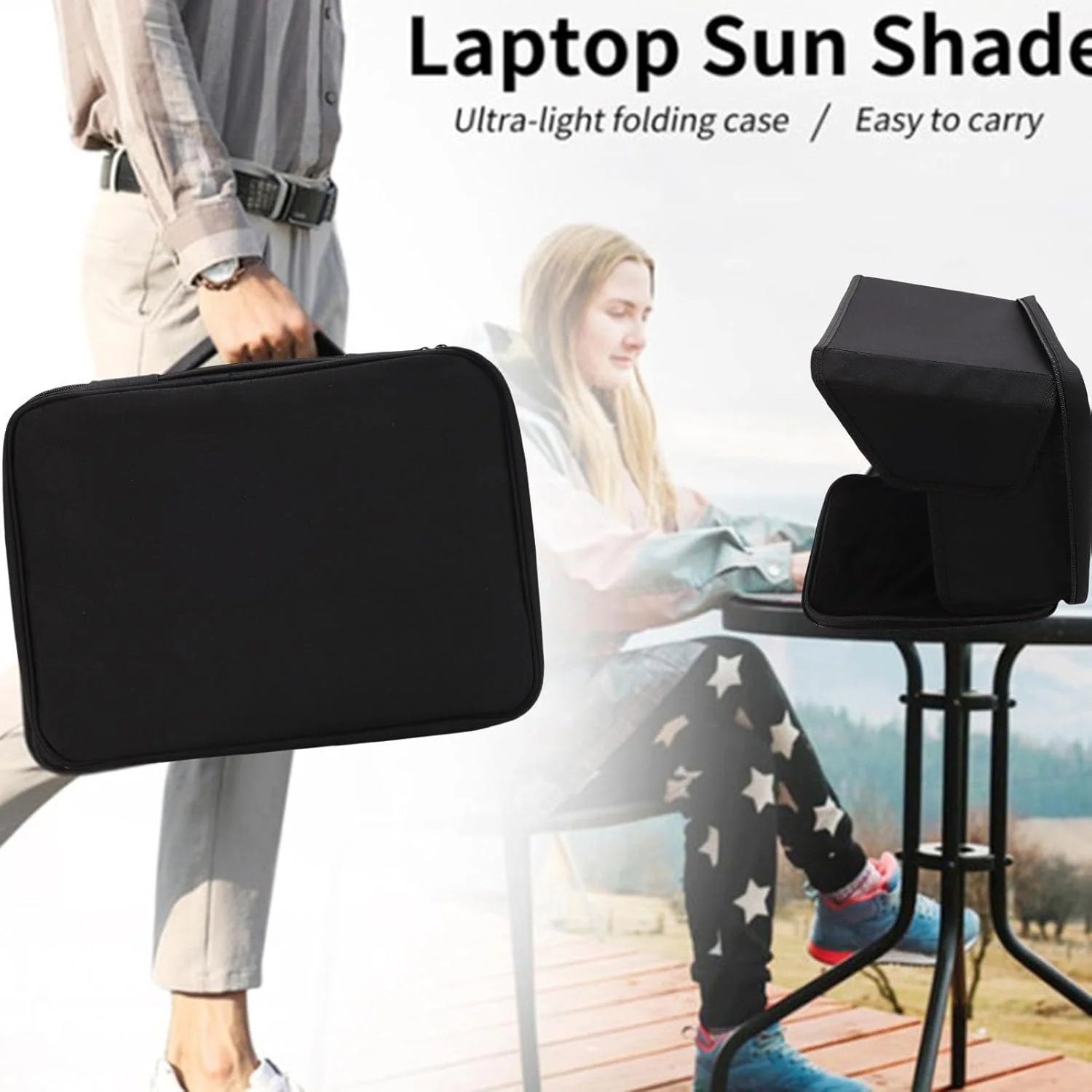سایه بان لپ تاپ Marhynchus، محافظ صفحه نمایش تاشو و قابل حمل، پوشش مسدود کننده نور خورشید برای لپ تاپ های 12 تا 14 اینچی
