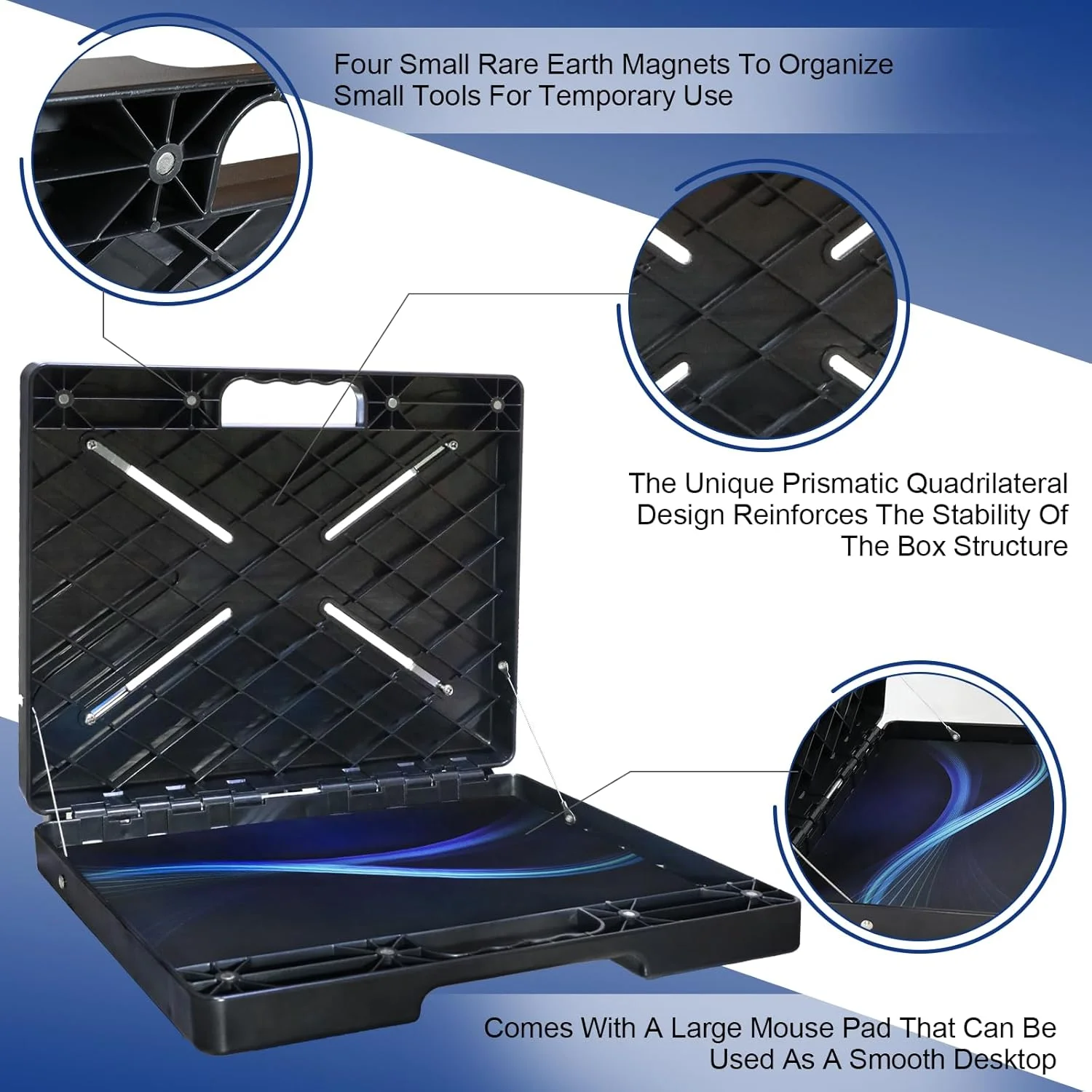 پایه لپ‌تاپ مغناطیسی جدید، میز کار قابل حمل با 4 آهنربای فوق‌العاده قوی، با تحمل وزن 20 کیلوگرم، مناسب برای اتاق تجهیزات الکترونیکی، تعمیرات ارتباطی، تعمیرات تجهیزات گرمایشی و سرمایشی