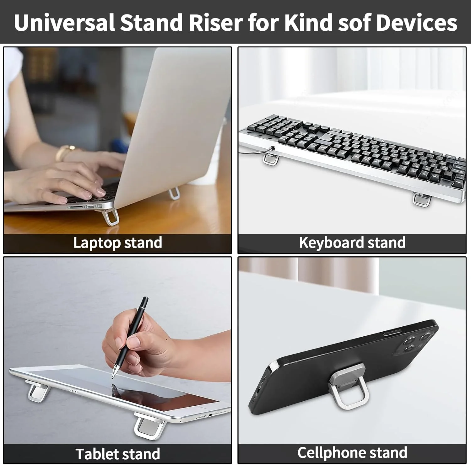 پایه لپ تاپ کوچک، تاشو قابل حمل و سبک وزن با طراحی ارگونومیک و خنک کننده دارای تهویه، مناسب برای نوت بوک ها و کیبوردهای 10-17.3 اینچی، نقره ای پایه لپ تاپ کوچک، تاشو قابل حمل و سبک وزن با طراحی ارگونومیک و خنک کننده دارای تهویه، مناسب برای نوت بوک ها و کیبوردهای 10-17.3 اینچی، نقره ای