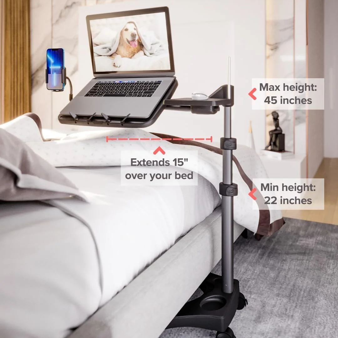 میز لپ تاپ چرخ دار قابل تنظیم LEVO G2 V16 با سینی موس