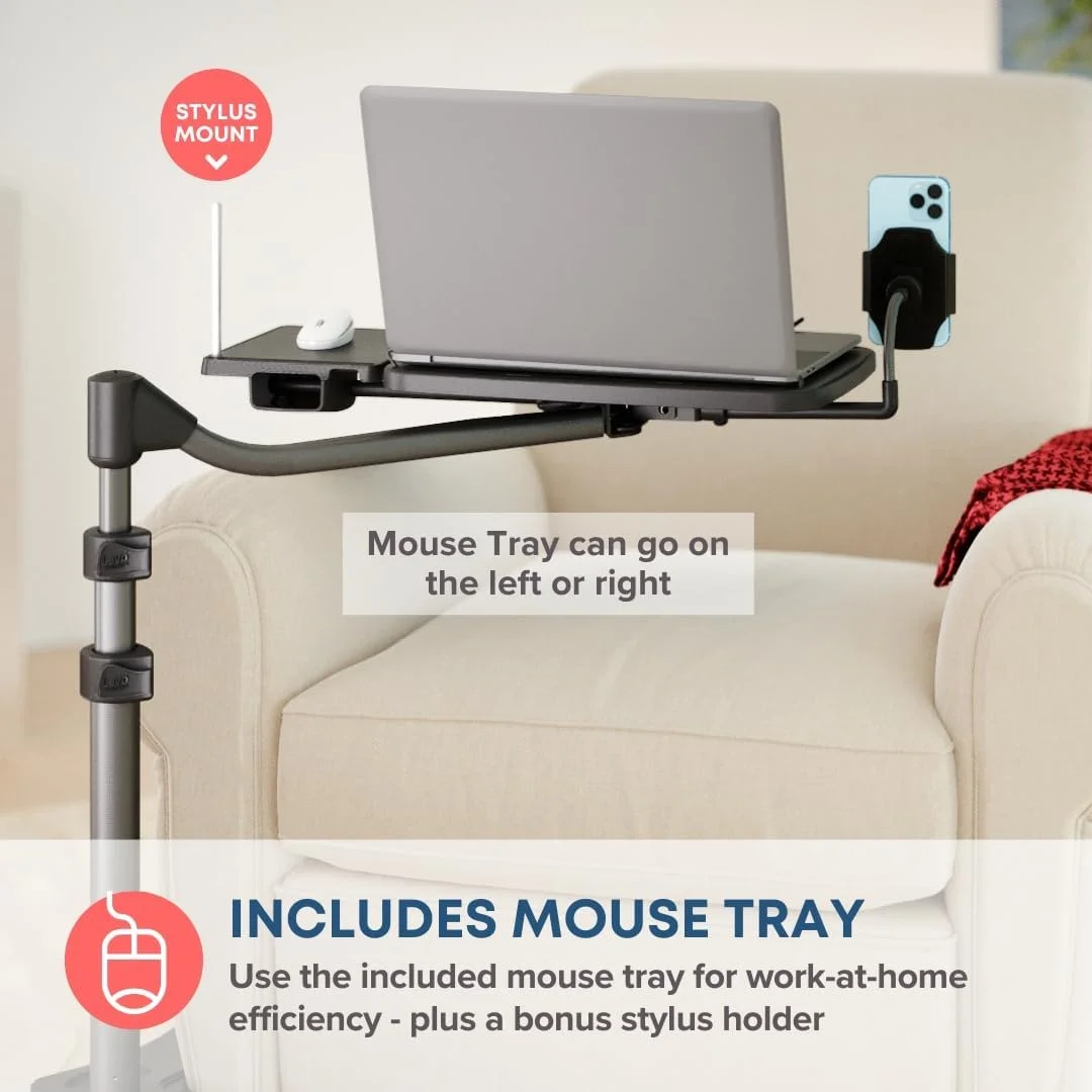 میز لپ تاپ چرخ دار قابل تنظیم LEVO G2 V16 با سینی موس