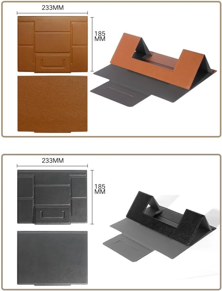 پایه لپتاپ چرمی PU برای میز، نگهدارنده تبلت تاشو، پایه لپتاپ تاشو قابل حمل برای دفتر کار خانگی (مناسب برای لپتاپ تا 16 اینچ) (مشکی) پایه لپتاپ چرمی PU برای میز، نگهدارنده تبلت تاشو، پایه لپتاپ تاشو قابل حمل برای دفتر کار خانگی (مناسب برای لپتاپ تا 16 اینچ) (مشکی)