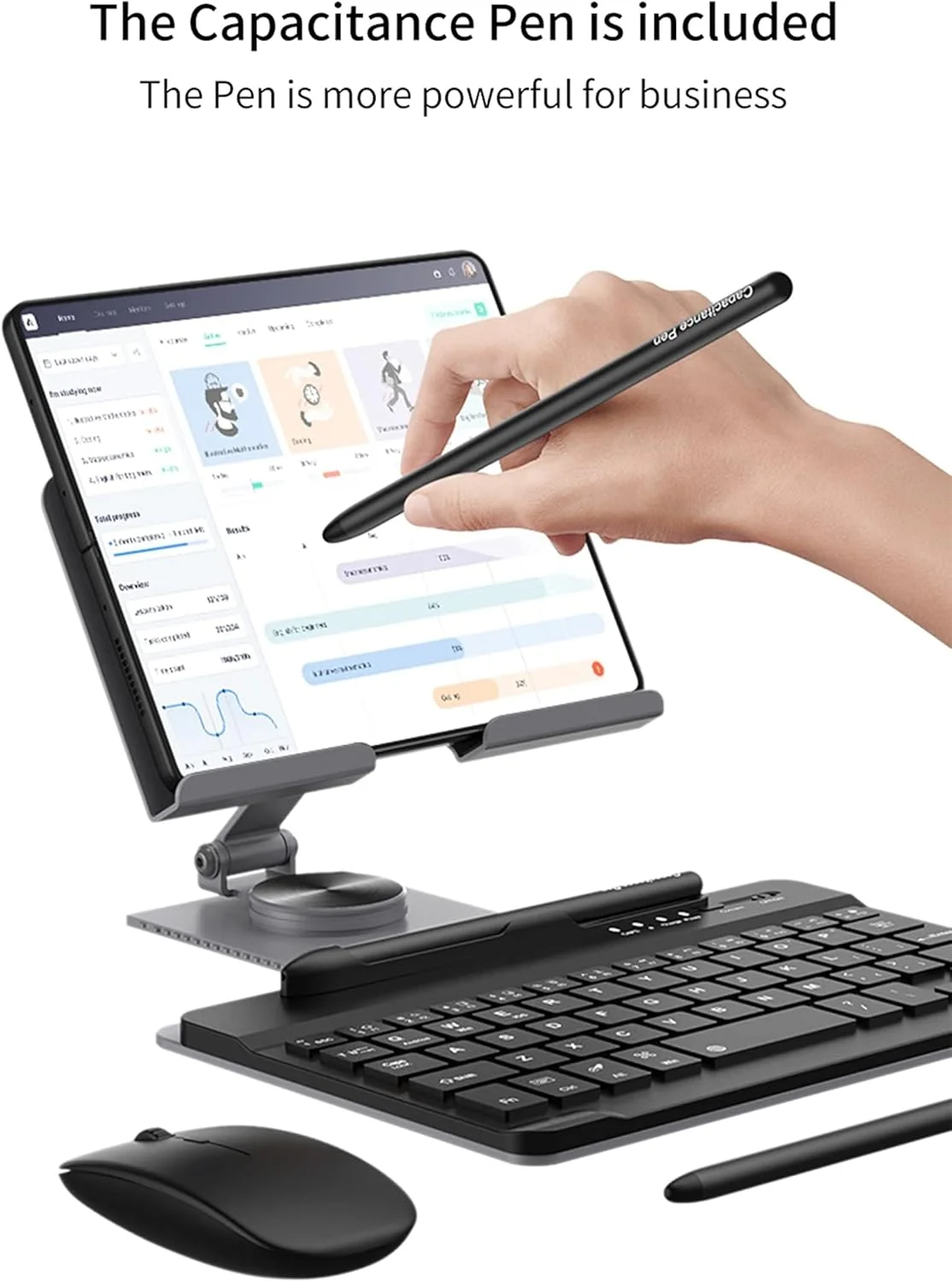 کیت کیبورد اداری موبایل، برای گوشی های تاشو سامسونگ گلکسی زد فولد 6/فولد 5، شفت چرخشی AR + قلم لمسی + ماوس بلوتوث بی سیم، کیف کیت برای گوشی های تاشو سامسونگ فولد 6/فولد 5/فولد 4/فولد 3/فولد 2 (نقره ای)