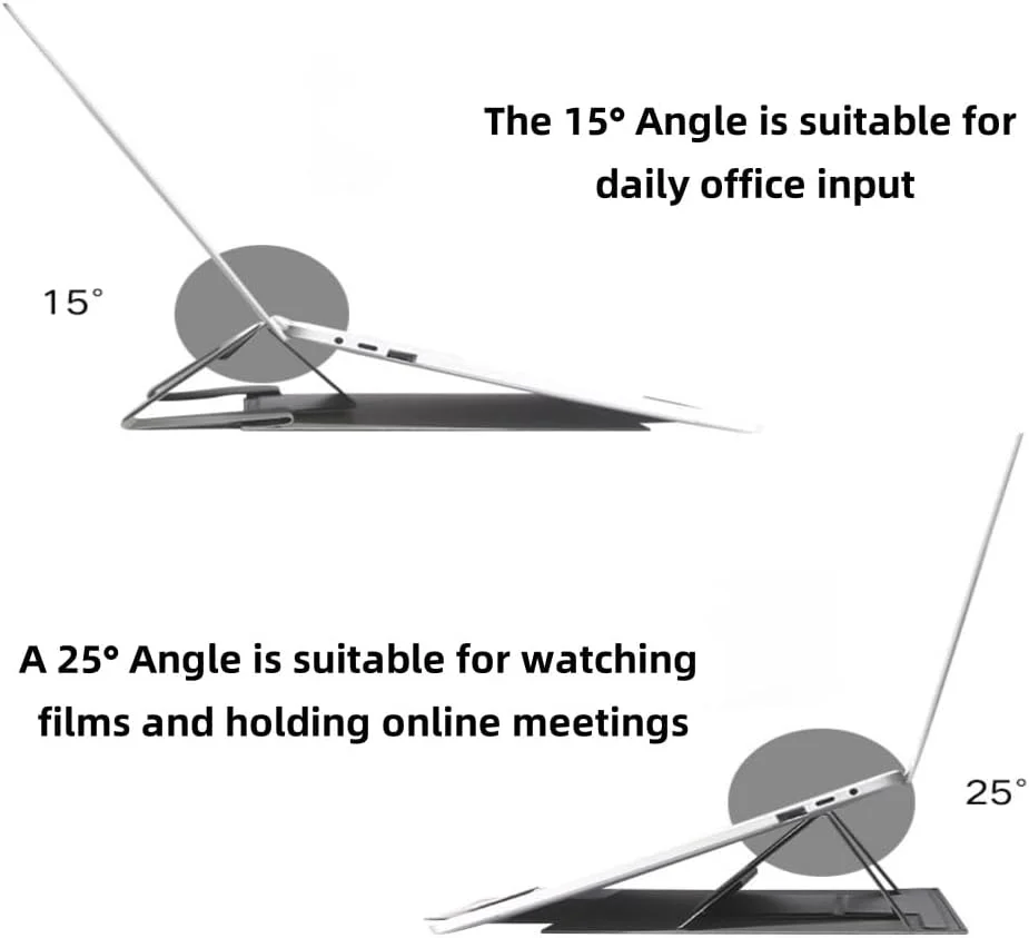 پایه لپتاپ چرمی PU برای میز، نگهدارنده تبلت تاشو، پایه لپتاپ تاشو قابل حمل برای دفتر کار خانگی (مناسب برای لپتاپ تا 16 اینچ) (مشکی) پایه لپتاپ چرمی PU برای میز، نگهدارنده تبلت تاشو، پایه لپتاپ تاشو قابل حمل برای دفتر کار خانگی (مناسب برای لپتاپ تا 16 اینچ) (مشکی)