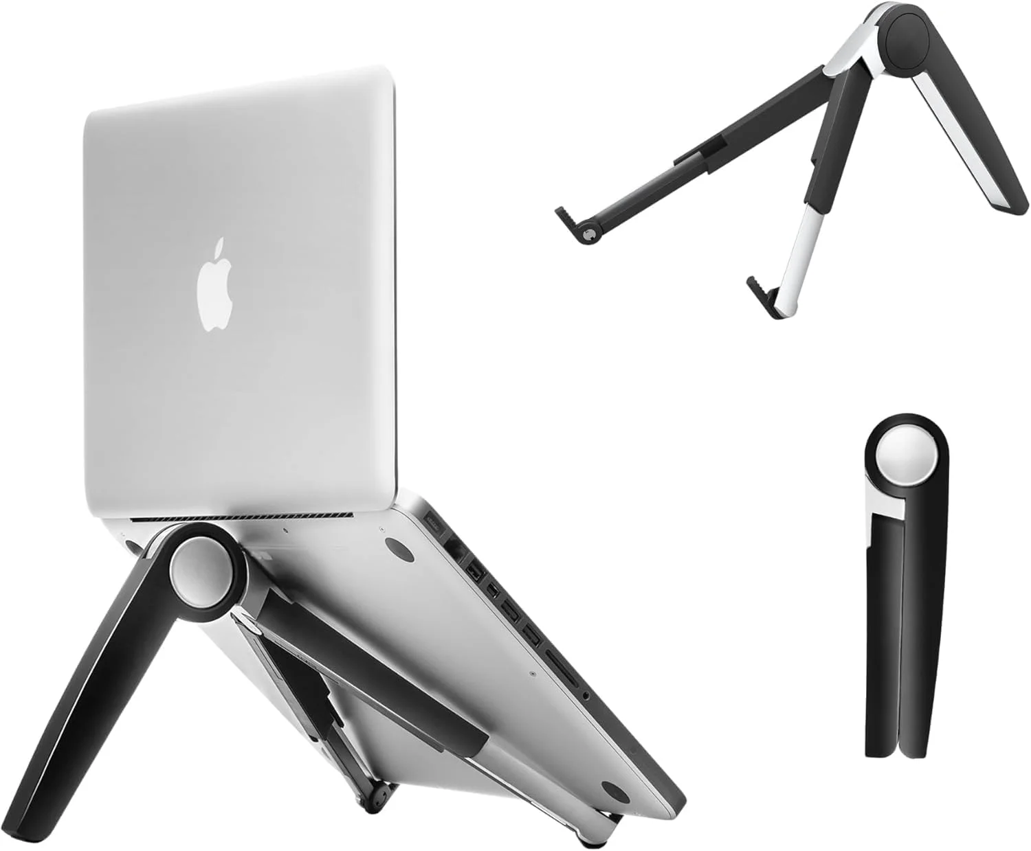 پایه لپ‌تاپ و مک‌بوک KASTWAVE برای میز کار، قابل تنظیم، تاشو، قابل حمل، نگهدارنده نوت‌بوک، بادوام، جمع و جور، سبک وزن، ارگونومیک با پدهای سیلیکونی ضد لغزش (مشکی)