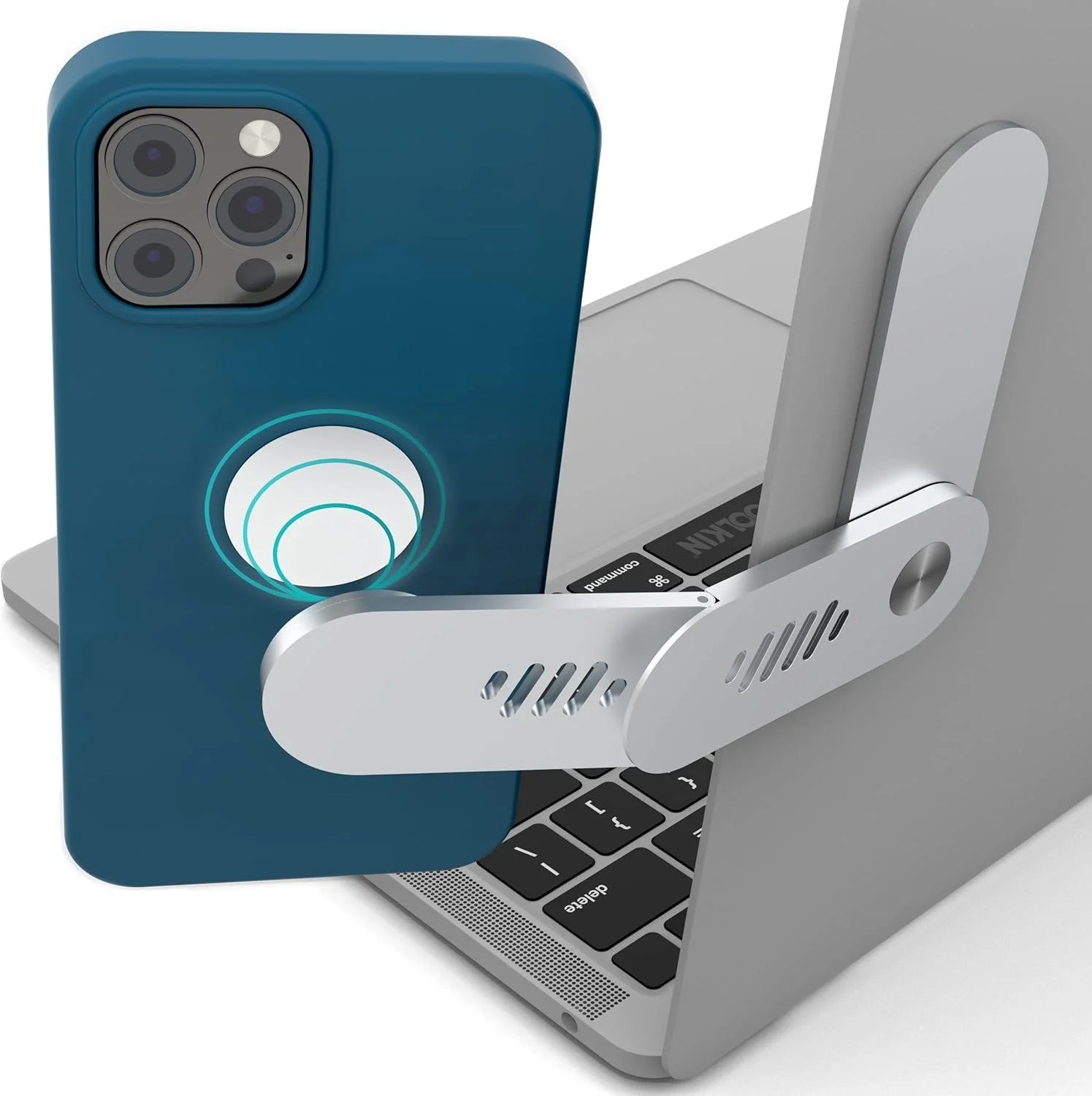 نگهدارنده تلفن همراه لپ تاپ KASTWAVE، پایه لپ تاپ قابل تنظیم، گیره جانبی تاشو لپ تاپ، پایه تلفن هوشمند قابل حمل باریک، براکت توسعه مانیتور کامپیوتر، پایه مغناطیسی تلفن