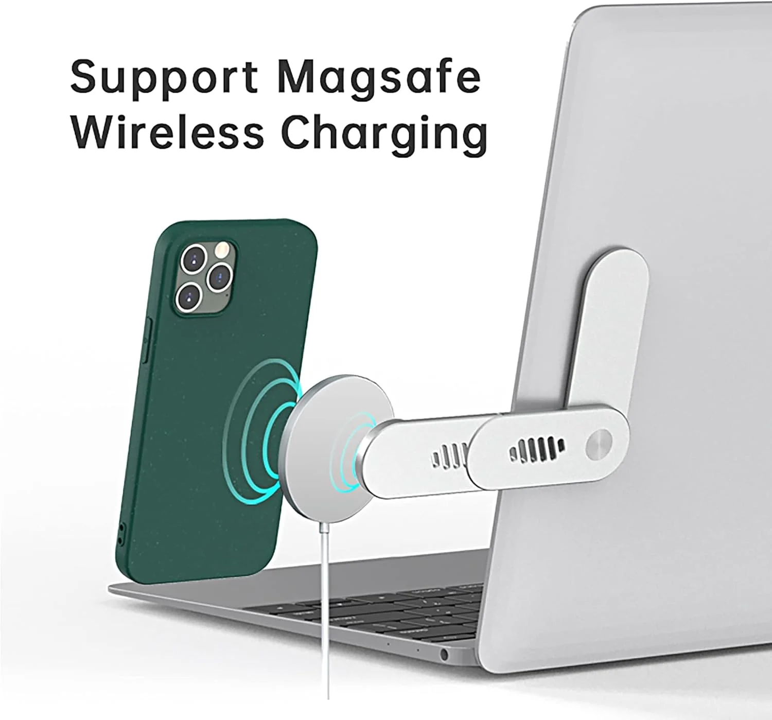 نگهدارنده تلفن همراه لپ تاپ KASTWAVE، پایه لپ تاپ قابل تنظیم، گیره جانبی تاشو لپ تاپ، پایه تلفن هوشمند قابل حمل باریک، براکت توسعه مانیتور کامپیوتر، پایه مغناطیسی تلفن